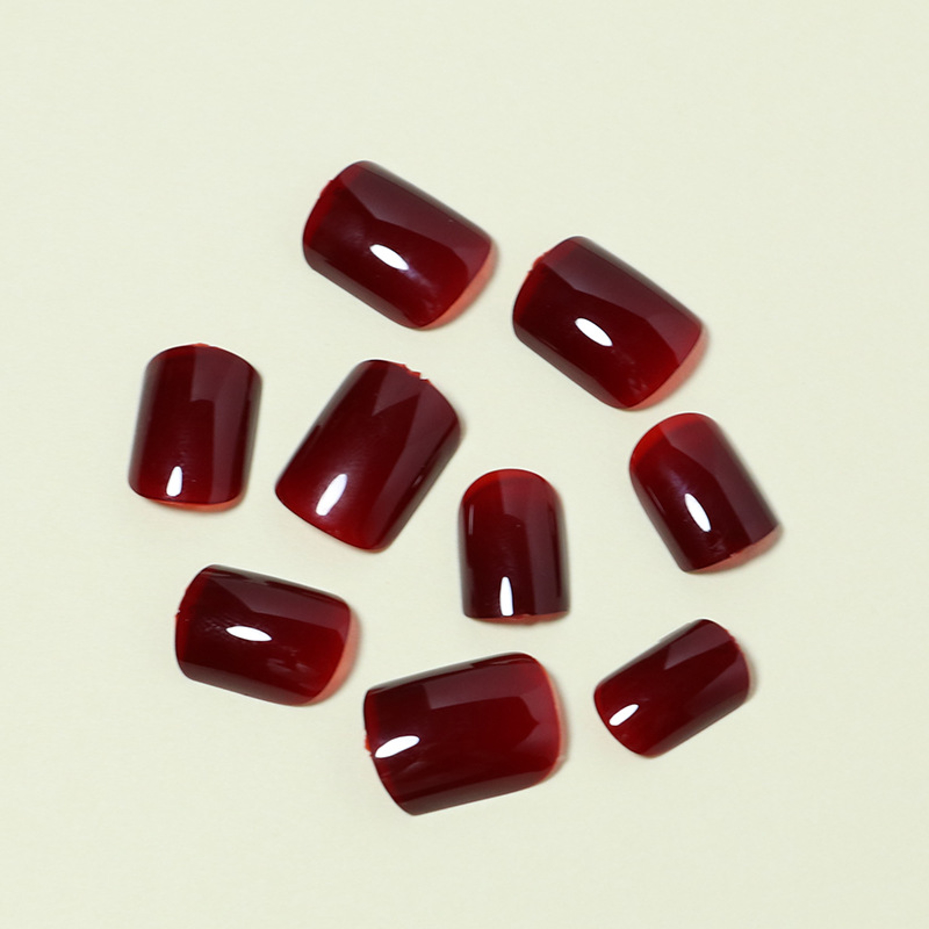 Wine Red Press On Nails 24pcs Short Square Full Cover Reusable False Nails – view 4