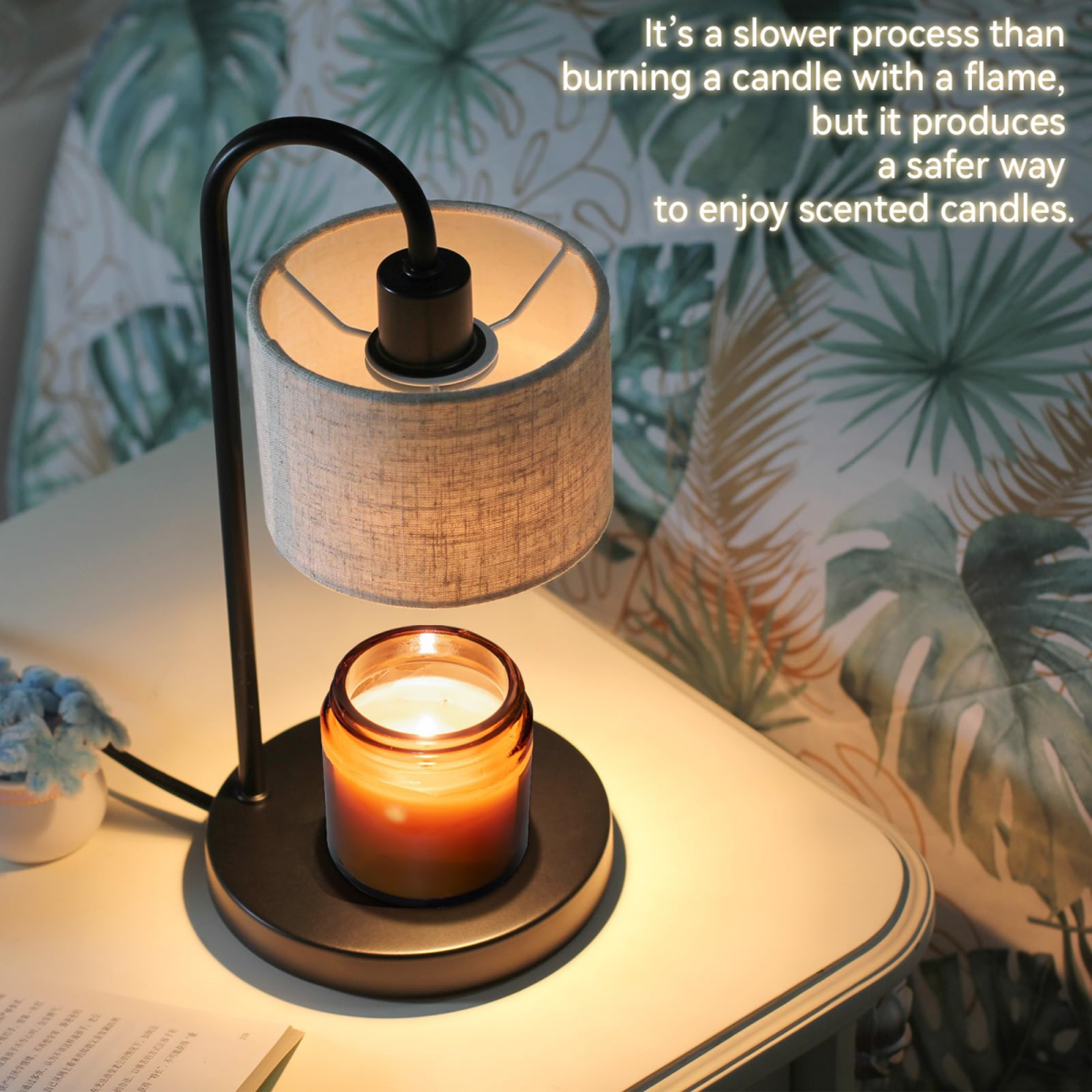 Stepless Candle Warmer Table Lamp, Dimmable Timing Function Ambient Light for Scented Candles, Home Decor Gifts – view 5