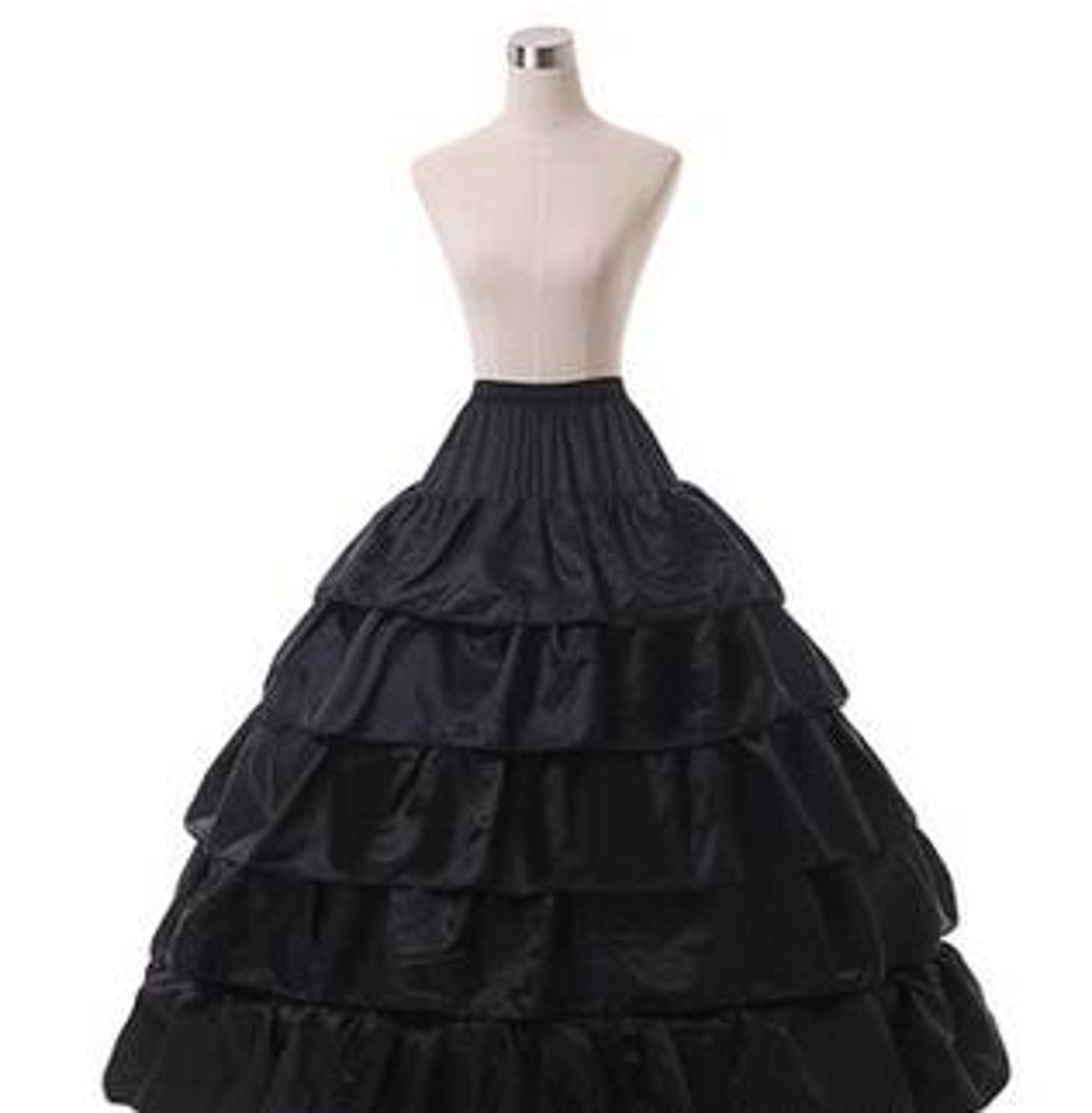 Long 4 Hoop Crinoline, Petticoat Underskirt for Ball Gown Wedding Dress Adjustable Bridal Slip, Formal Event Accessories – view 7