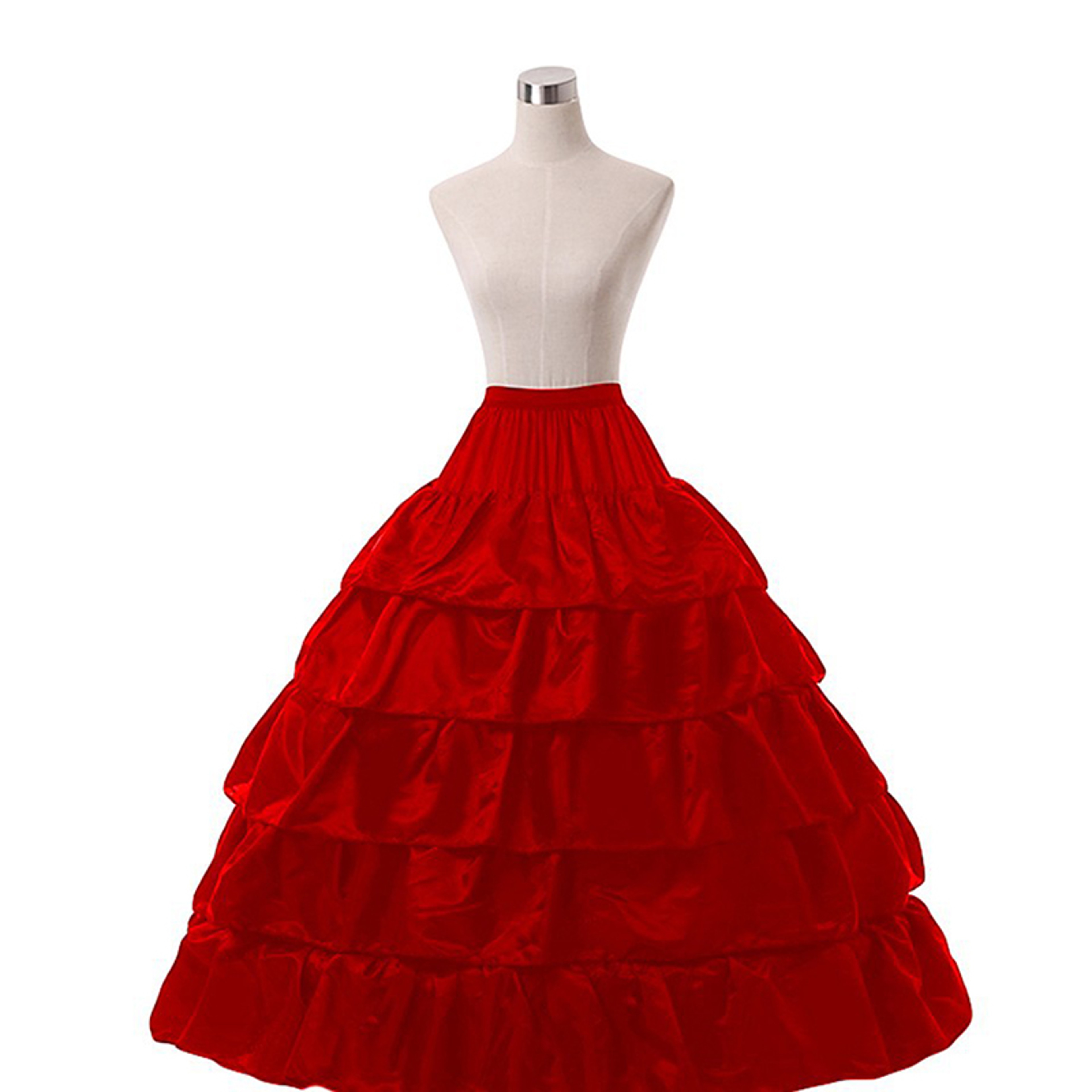 Long 4 Hoop Crinoline, Petticoat Underskirt for Ball Gown Wedding Dress Adjustable Bridal Slip, Formal Event Accessories – view 5