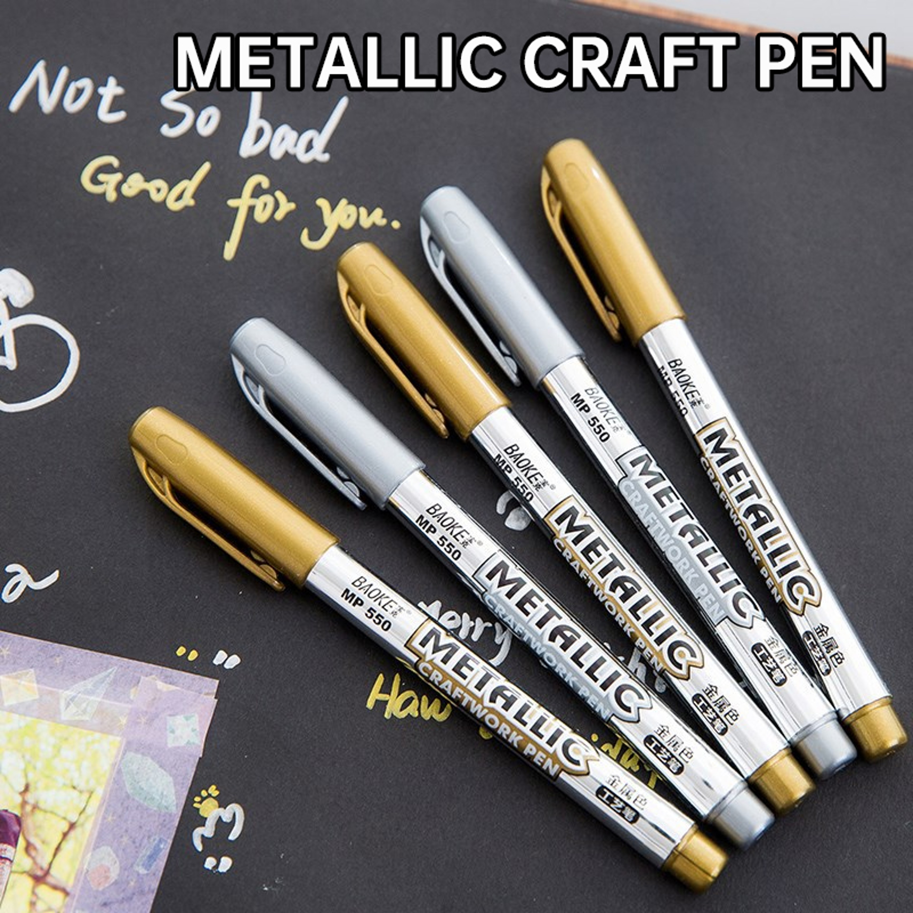 Waterproof Permanent Metallic Acrylic Pen Gold Silver Highlighter Marker For DIY Painting Back To S 2