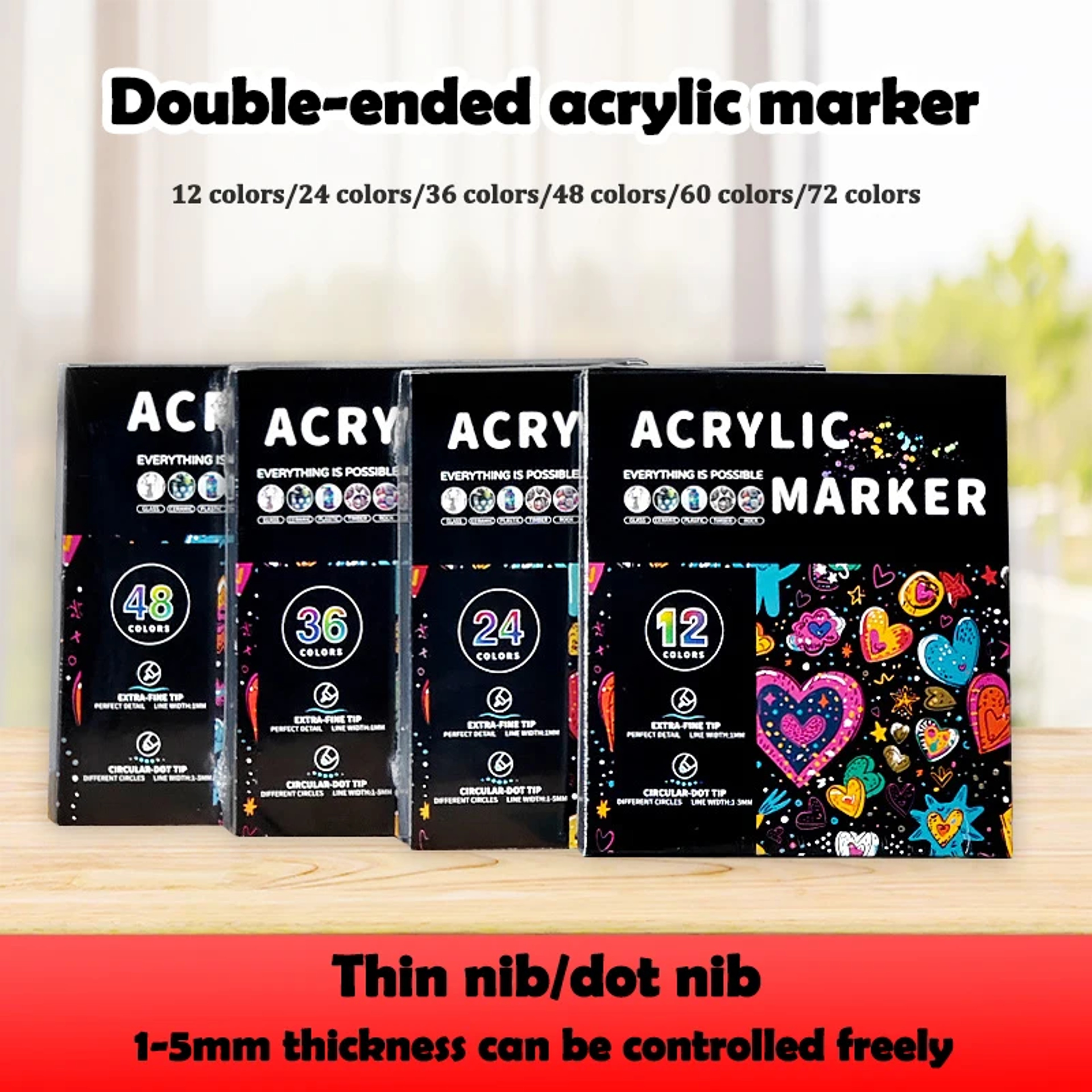 Acrylic Dual Tip Marker Colors Waterproof Art Painting Supplies School  Graffiti Drawing Markers 2