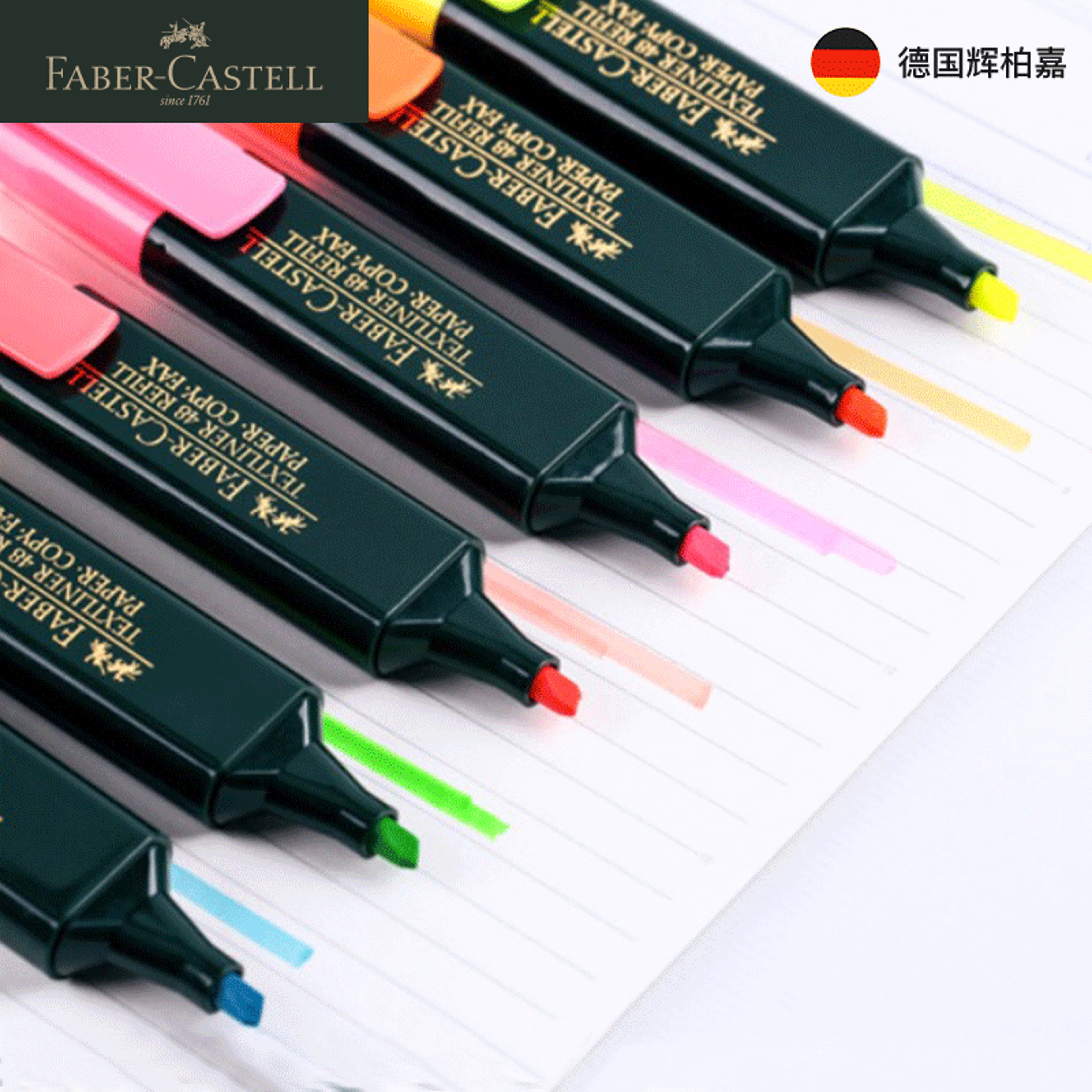 FABER CASTELL Fluorescent Candy Color Textliner Highlighter Pen Marker Stationery School Supplies 1