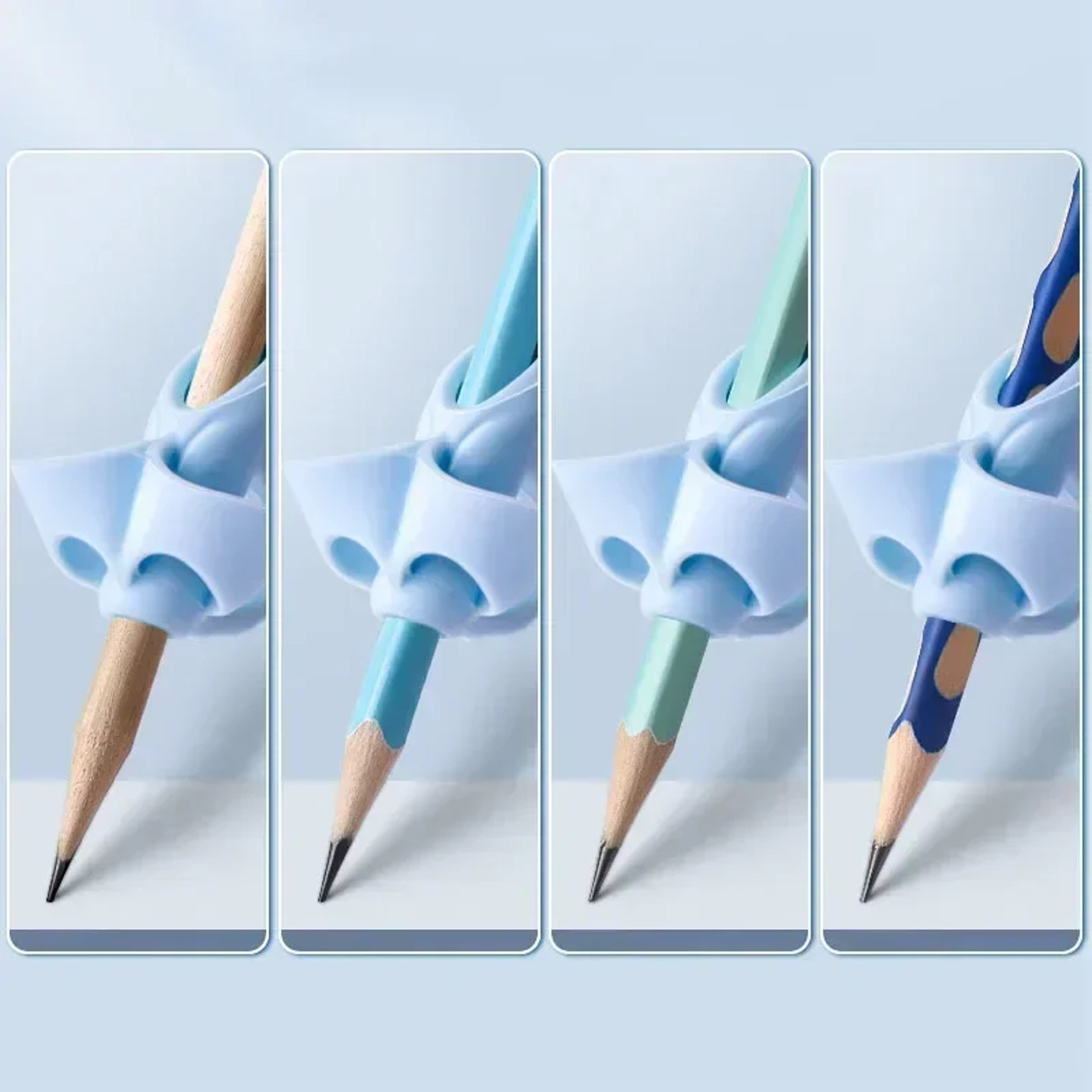 Random 1/5pcs 5 Fingers Silicone Pencil Pen Holder Children Writing Learning Tool, Posture Correction Device – view 2