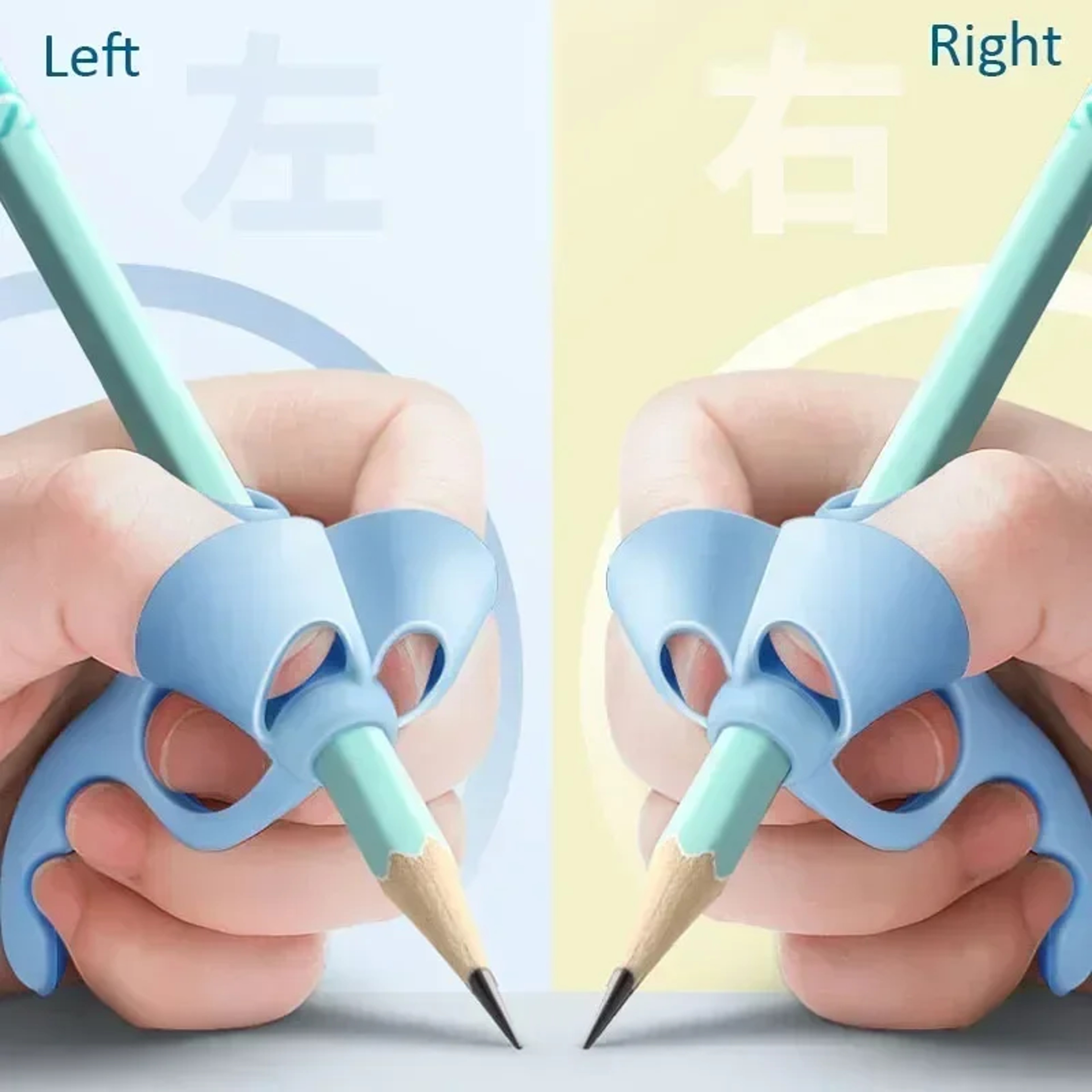 Random 1/5pcs 5 Fingers Silicone Pencil Pen Holder Children Writing Learning Tool, Posture Correction Device – view 5