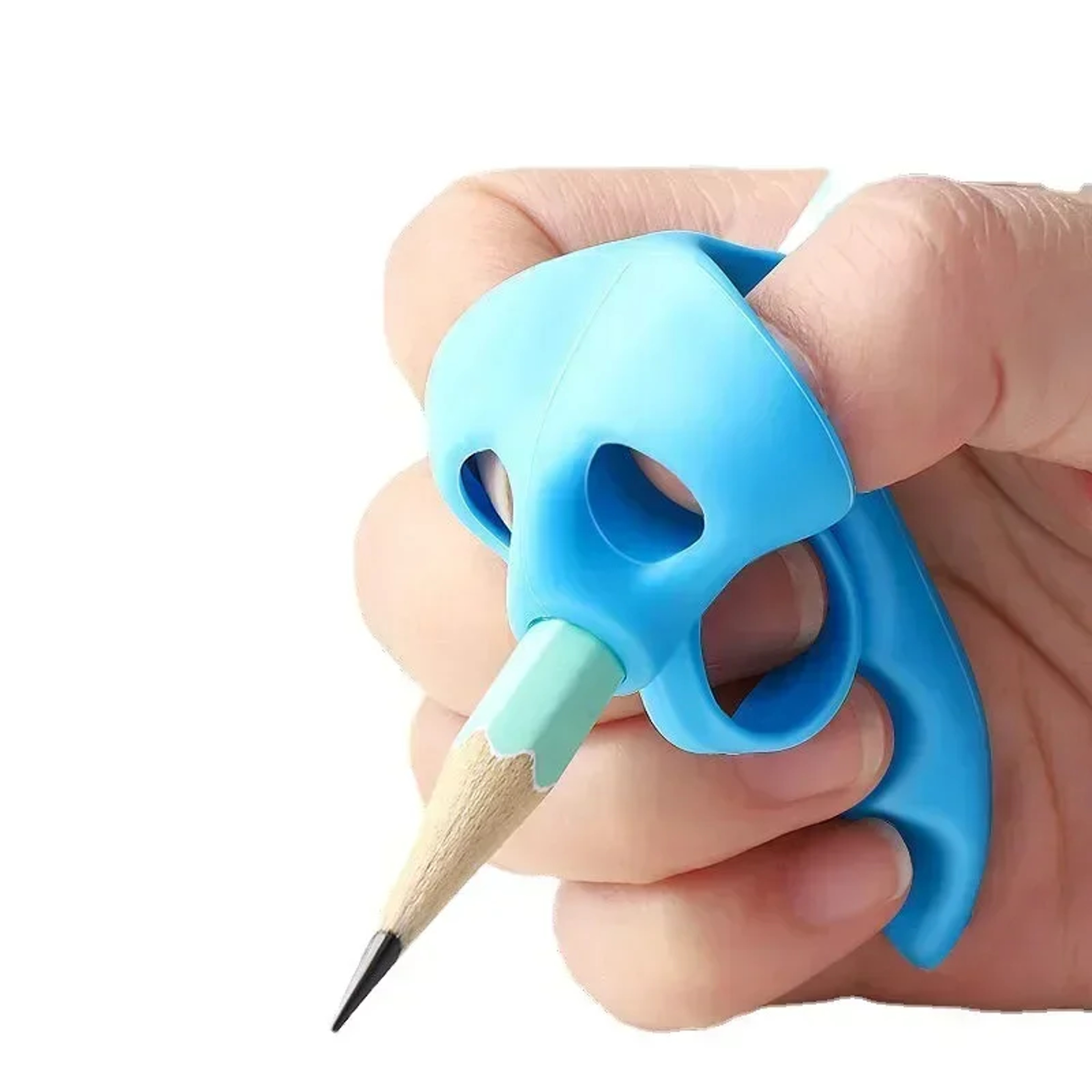 Random 1/5pcs 5 Fingers Silicone Pencil Pen Holder Children Writing Learning Tool, Posture Correction Device – view 6