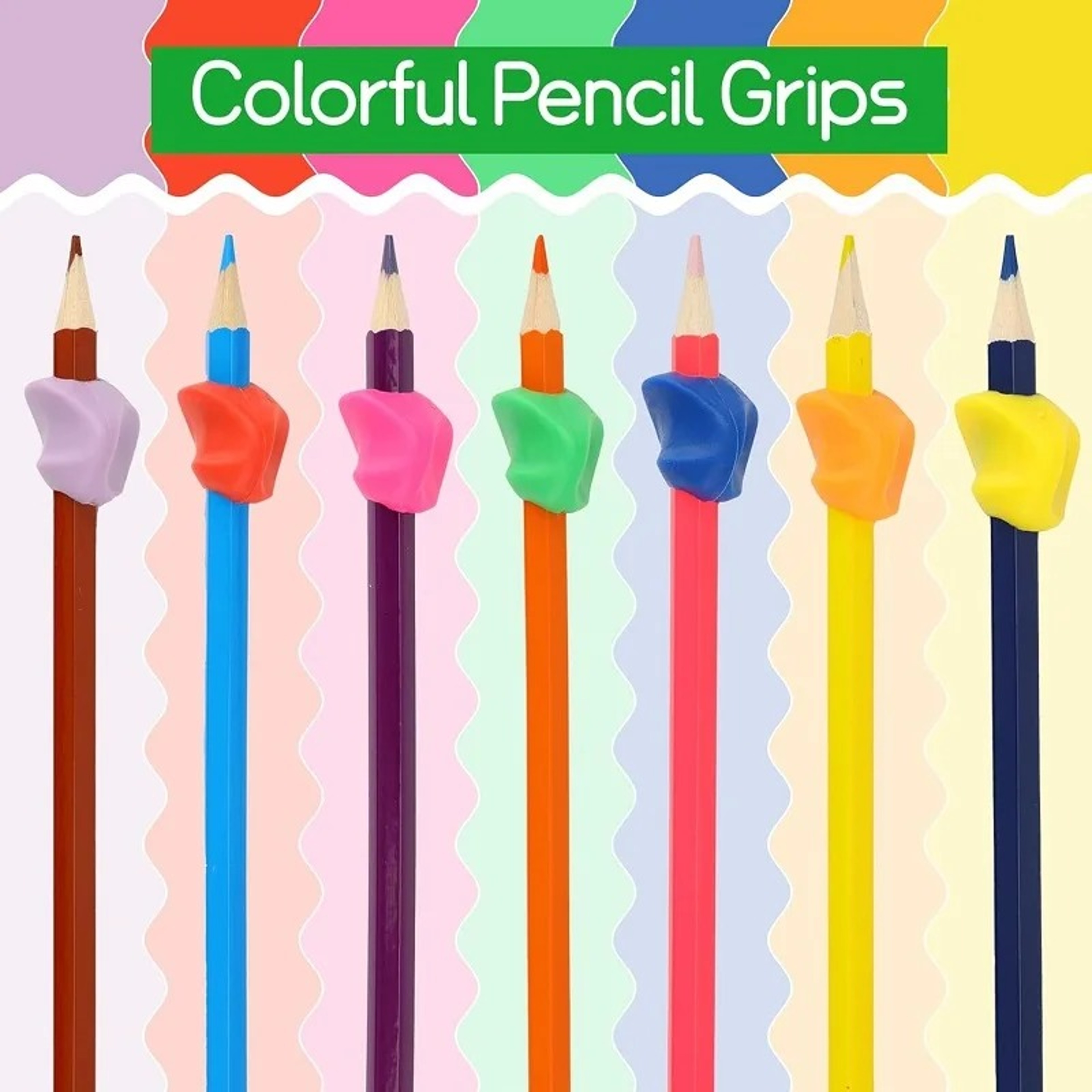 Universal Ergonomic Writing Corrector Grip for Kids, 10pcs Handwriting Aid Pen Holder – view 3