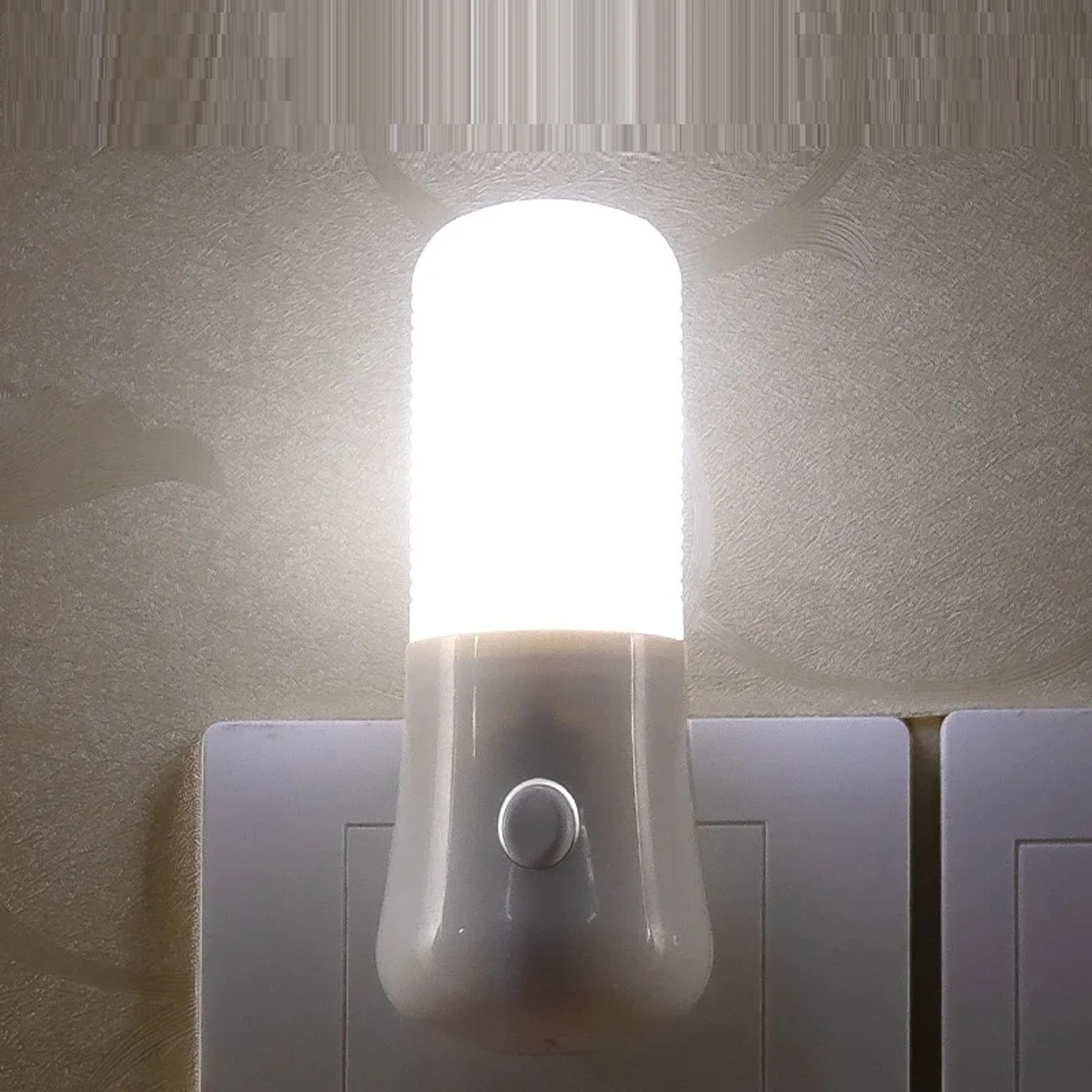 Plug Night Lights LED with Push Button Switch. Bedroom Bedside Lamp for Baby Room, Corridor Home Decor Wall Socket Lamp – view 7