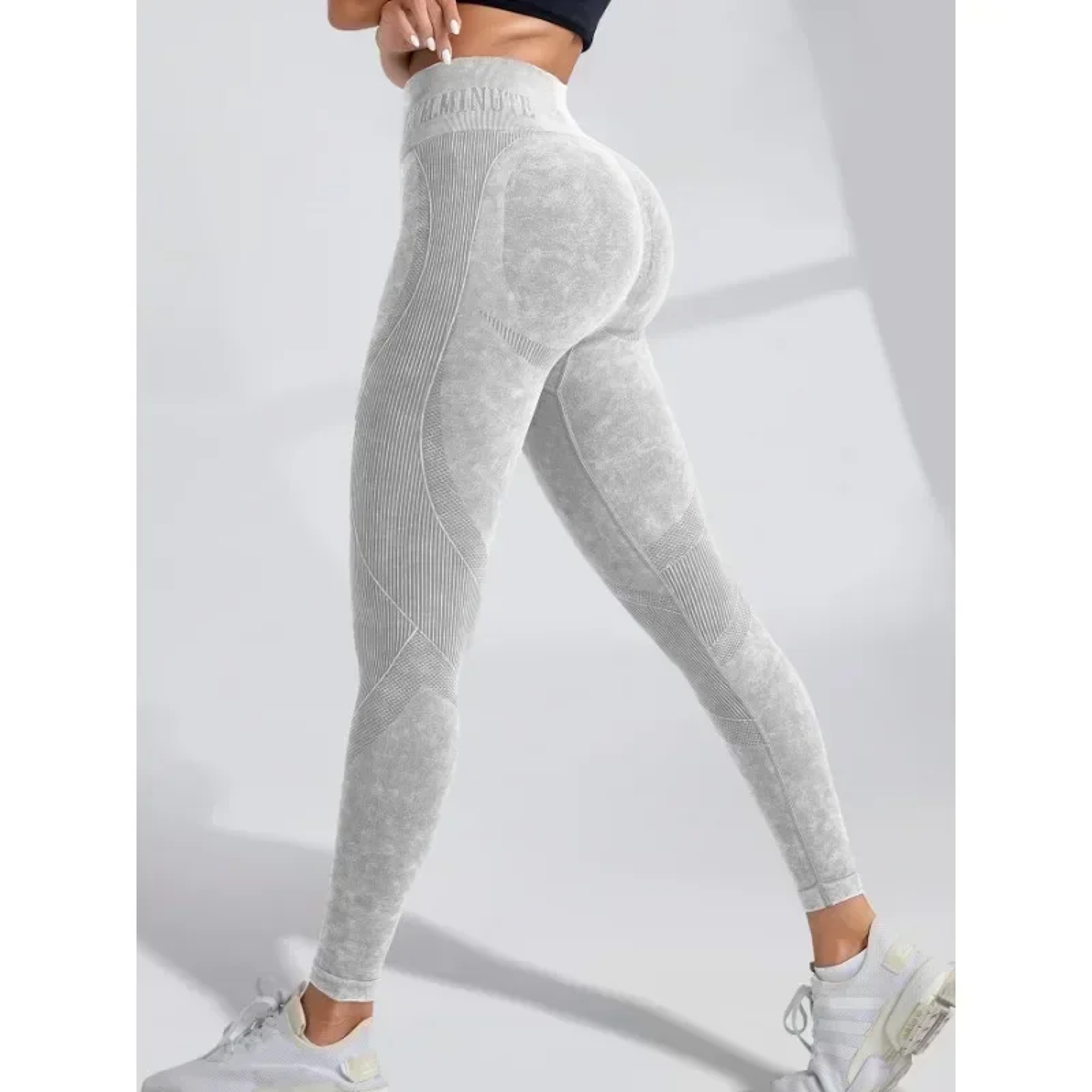 Hip Lifting Yoga Pants for Women, Seamless High Waist Exercise Leggings, Sand Washed Sports Tight – view 5