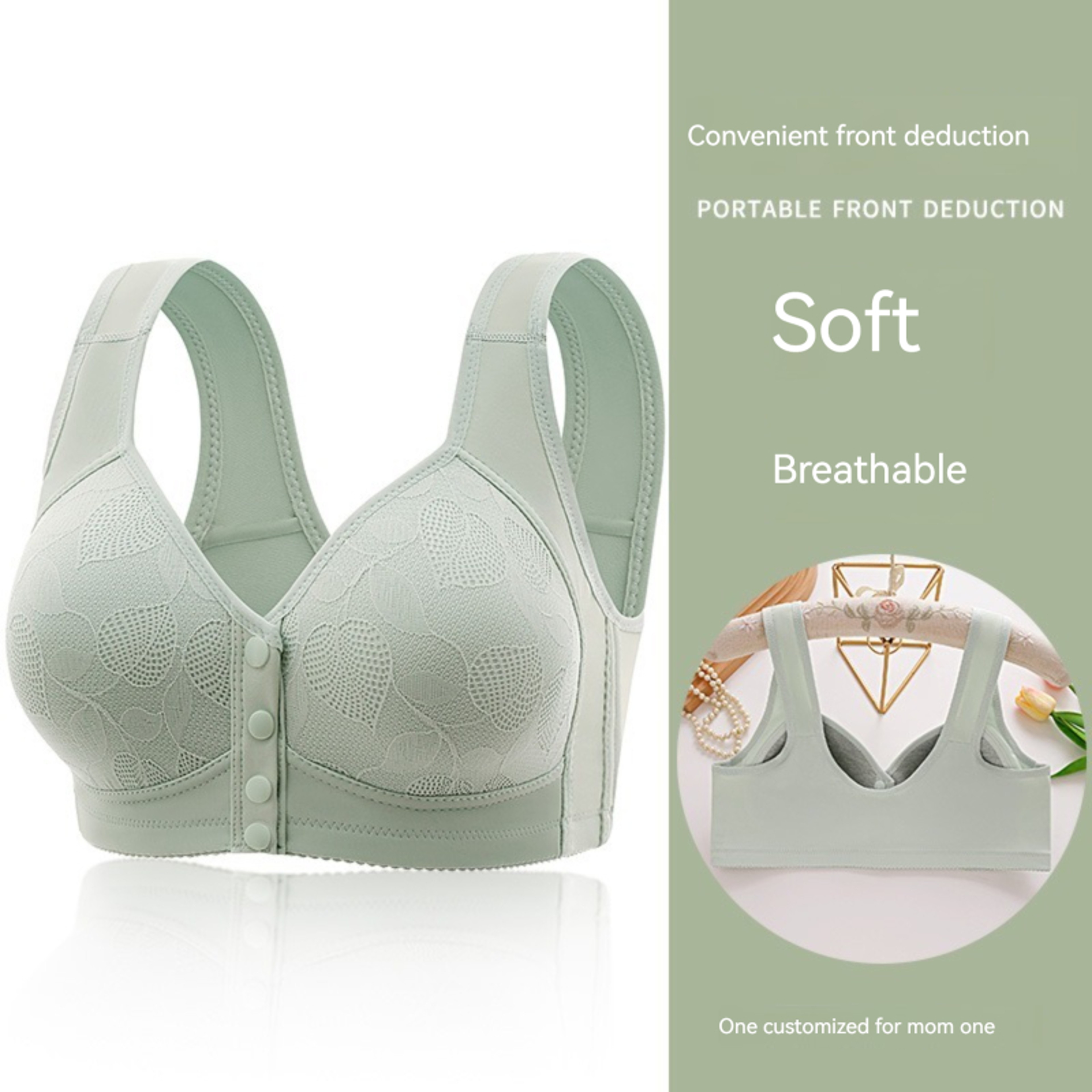 Comfortable Nursing Bra Front Open Button Maternity Bra Traceless Thin Steel Ring Free For Pregnant 4