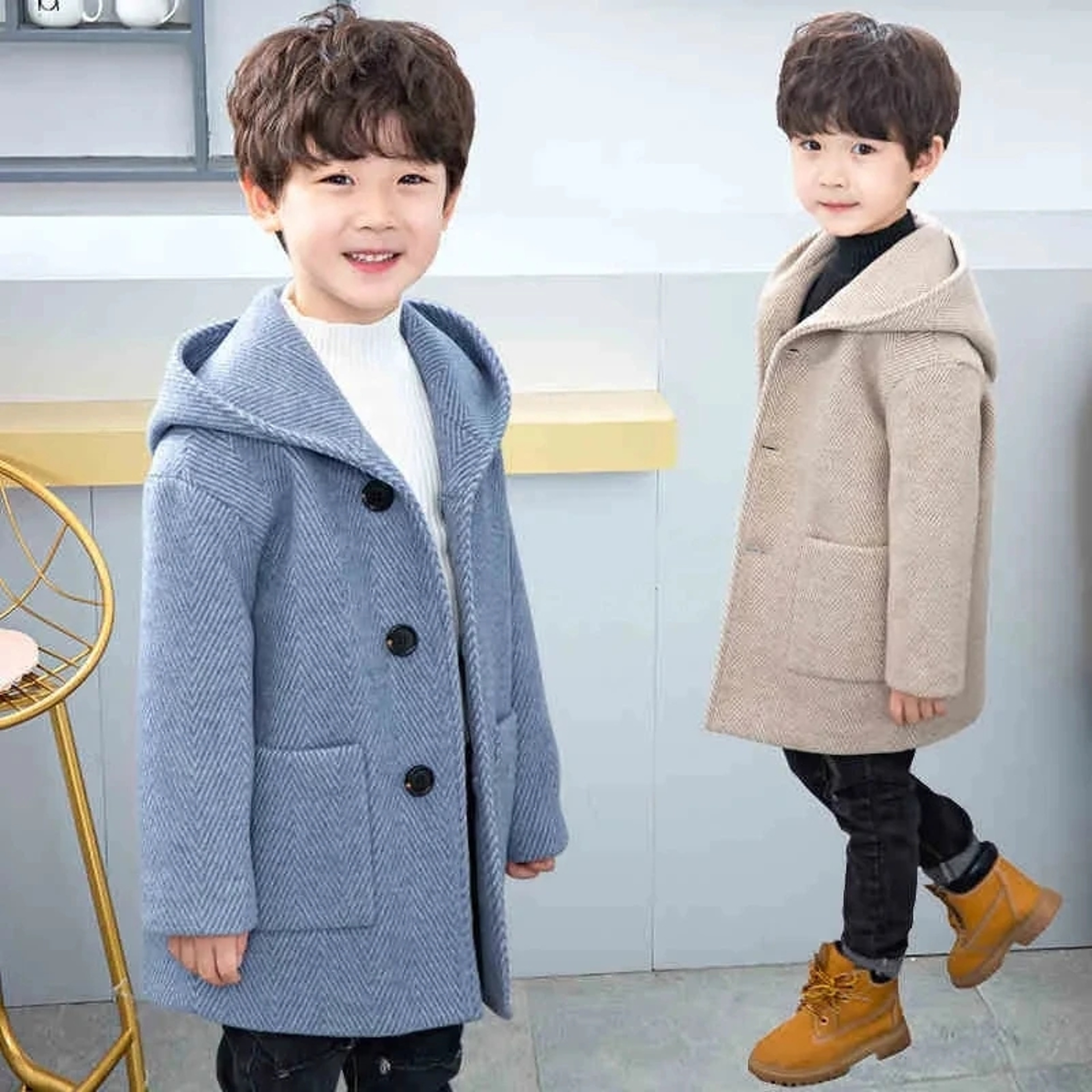 Winter Woolen Jacket For Boy, Fashion, Handsome Mid-Length Coat, Keep Warm Casual Children's Clothes – view 1
