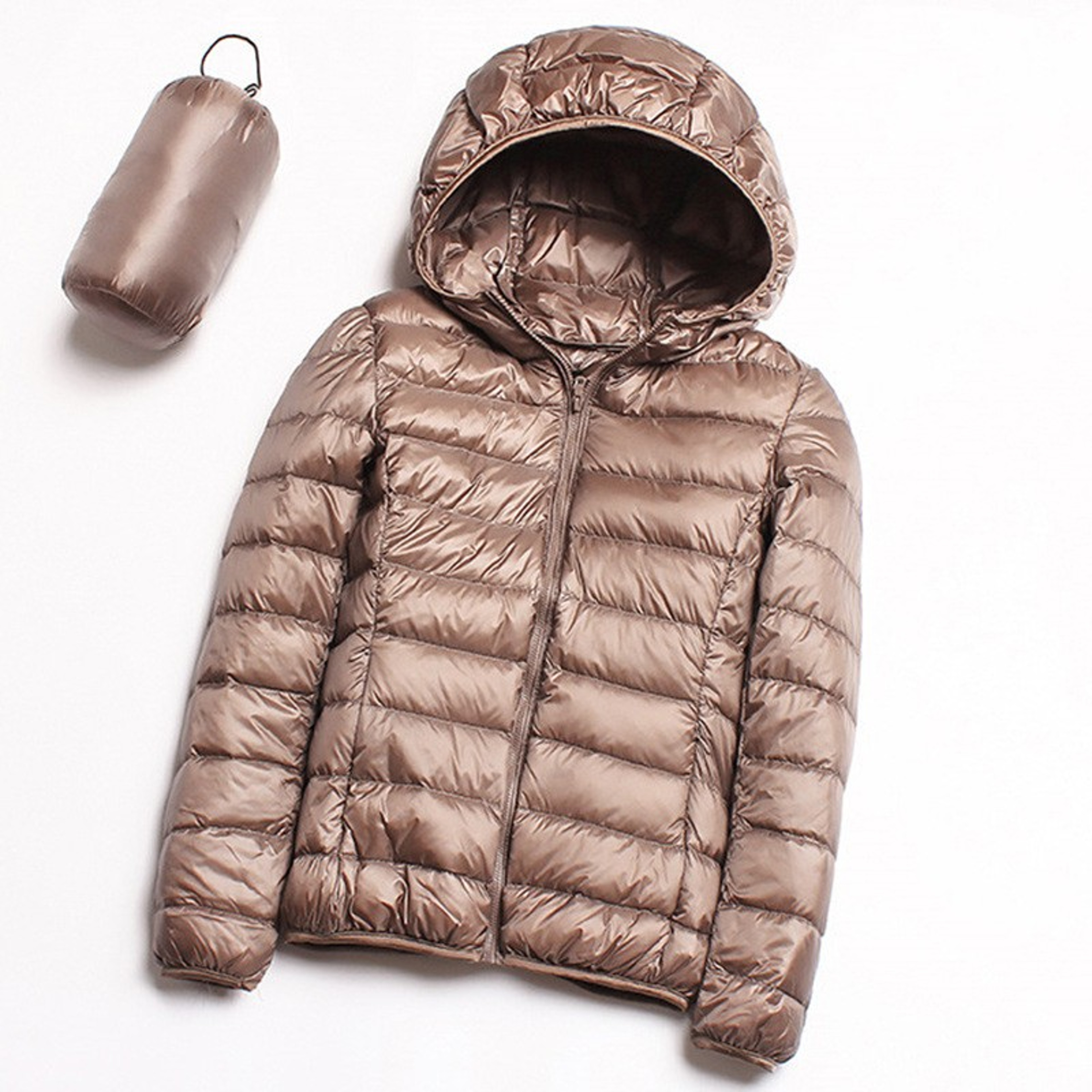 Packable Fall Jacket For Women Lightweight Water Resistant Hooded Down Coat Warm Winter Jacket 2
