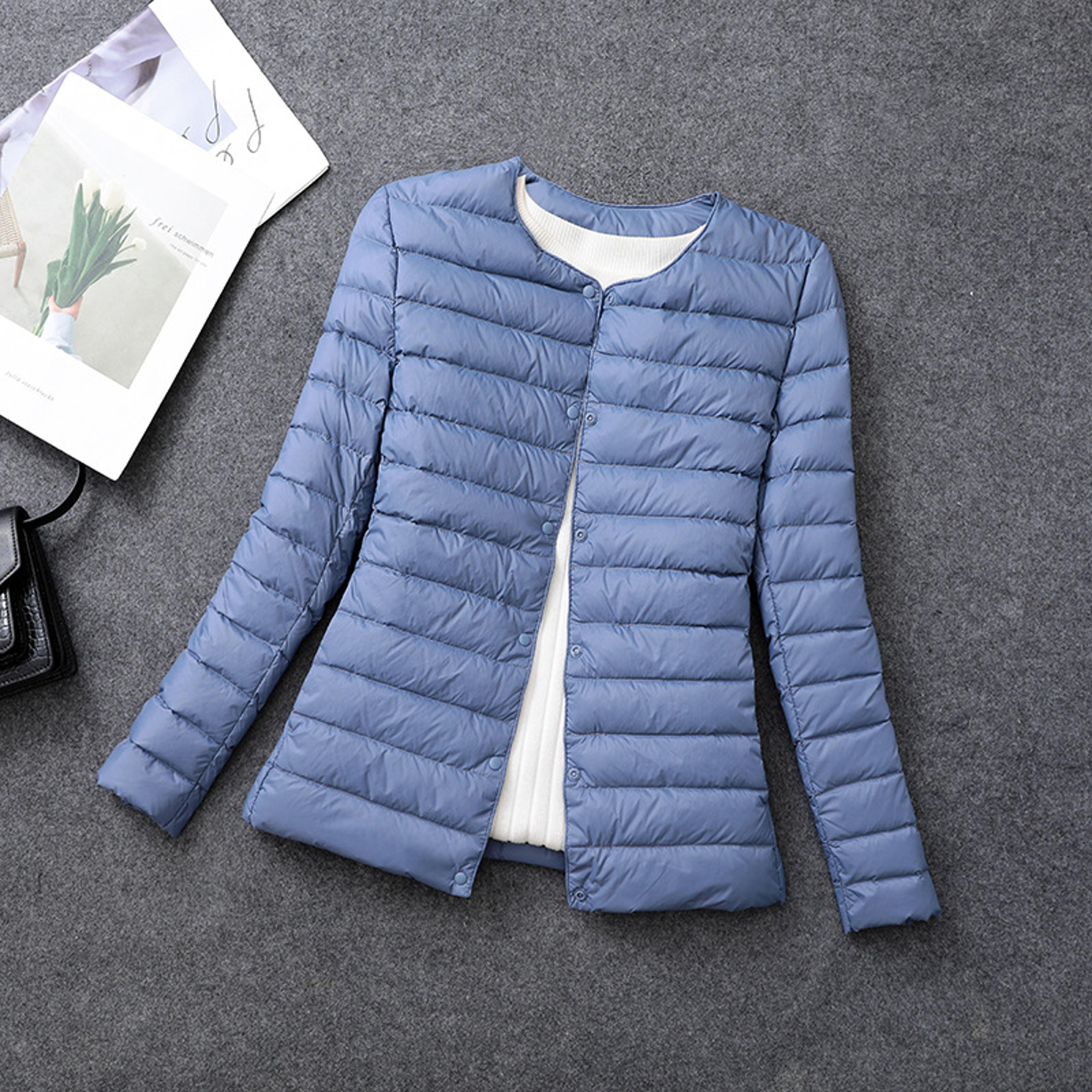 Womens Lightweight Down Jacket Matt Fabric Windbreaker Parka Warm Duck Down Coat 11