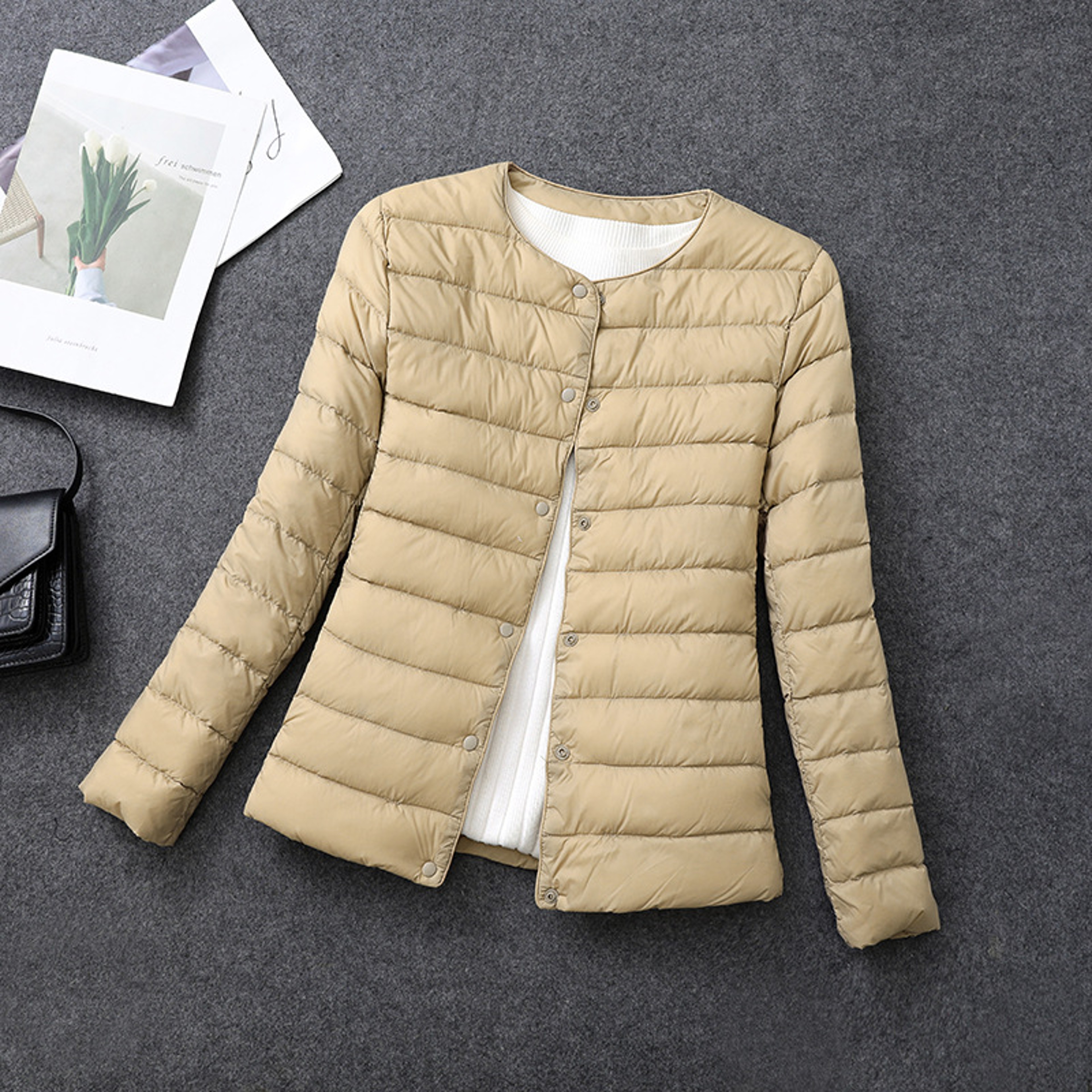 Womens Lightweight Down Jacket Matt Fabric Windbreaker Parka Warm Duck Down Coat 12