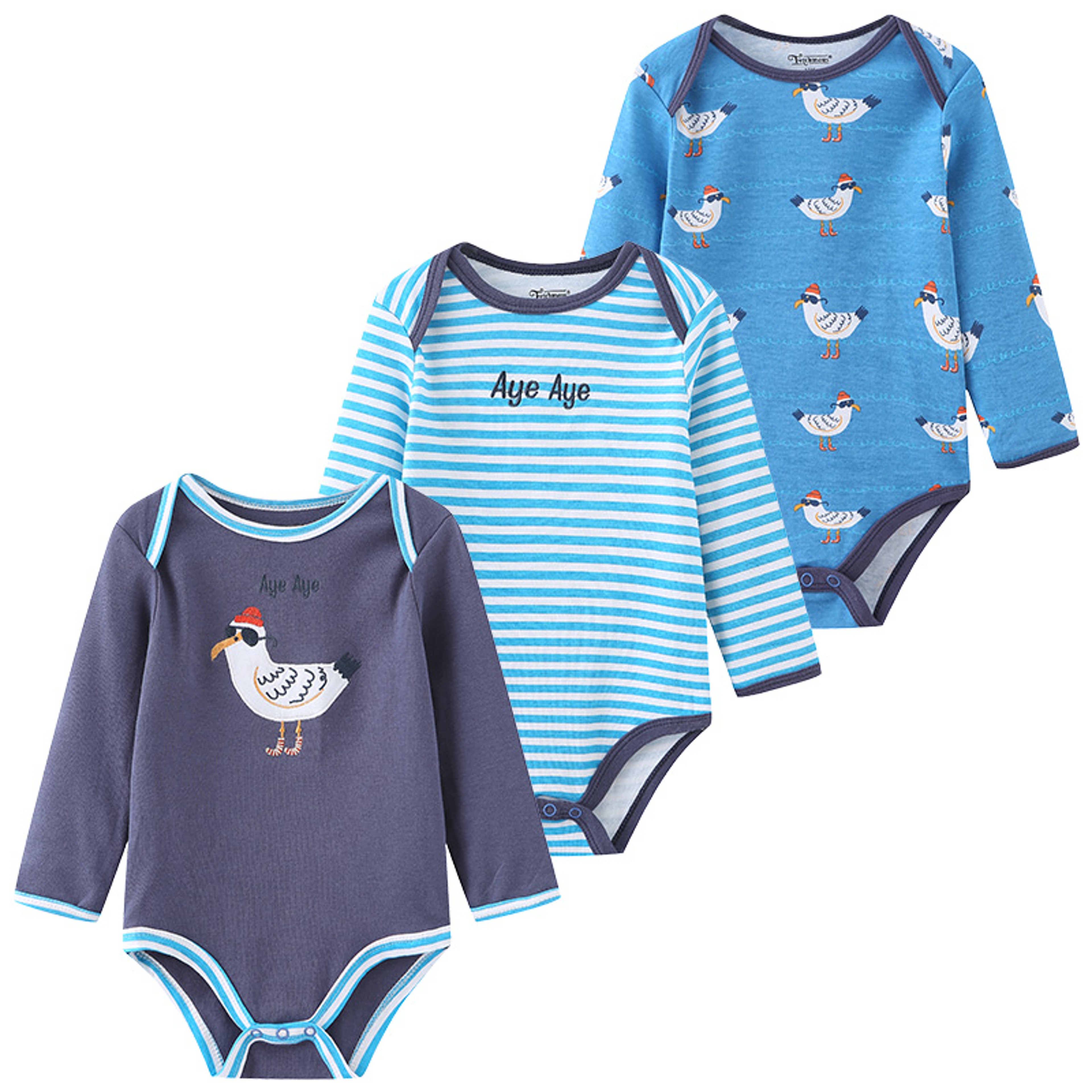 3 Pcs Newborn Bodysuit Set, 100% Cotton Soft Infant Onesies, Cartoon Long Sleeve Baby Boy Girl Clothes – view 21
