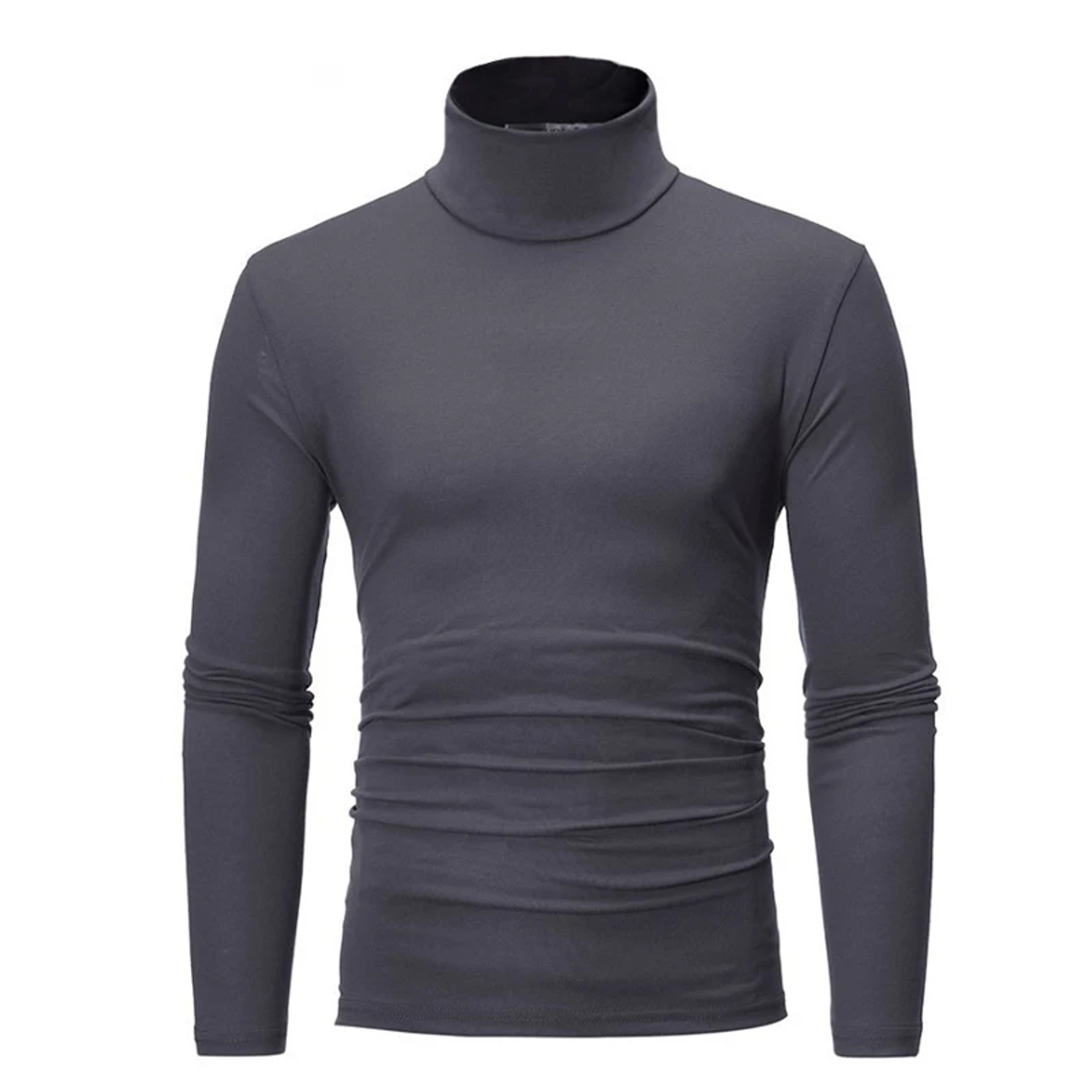 Men's Turtleneck Sweater, Thin Knitted Pullover for Spring and Autumn, Cotton Clothing in Black and White Tops – view 2