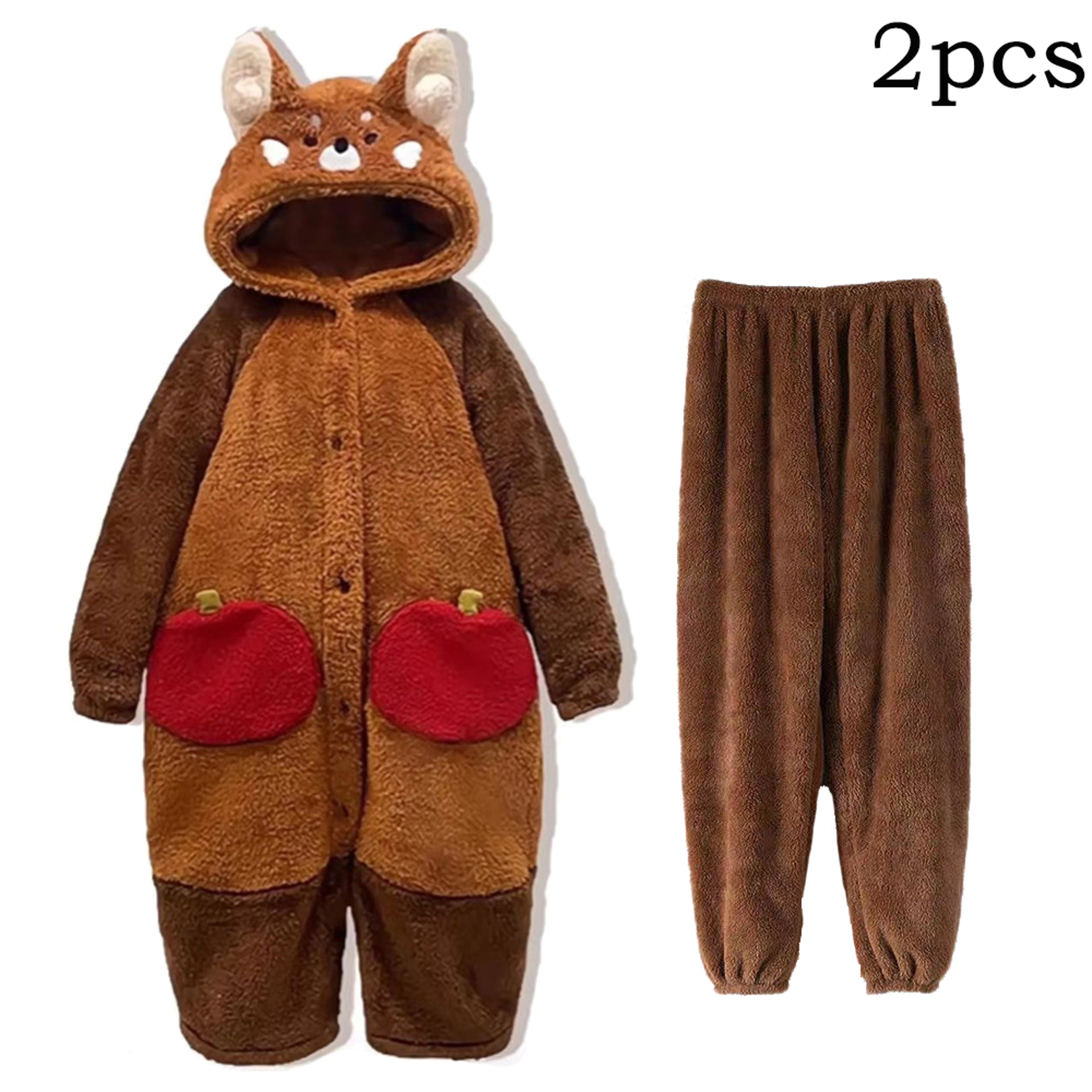 Adult Kigurumi Raccoon Onesie Pajamas Cartoon Animal Costume Soft Fleece Nightgown Halloween Christ 3