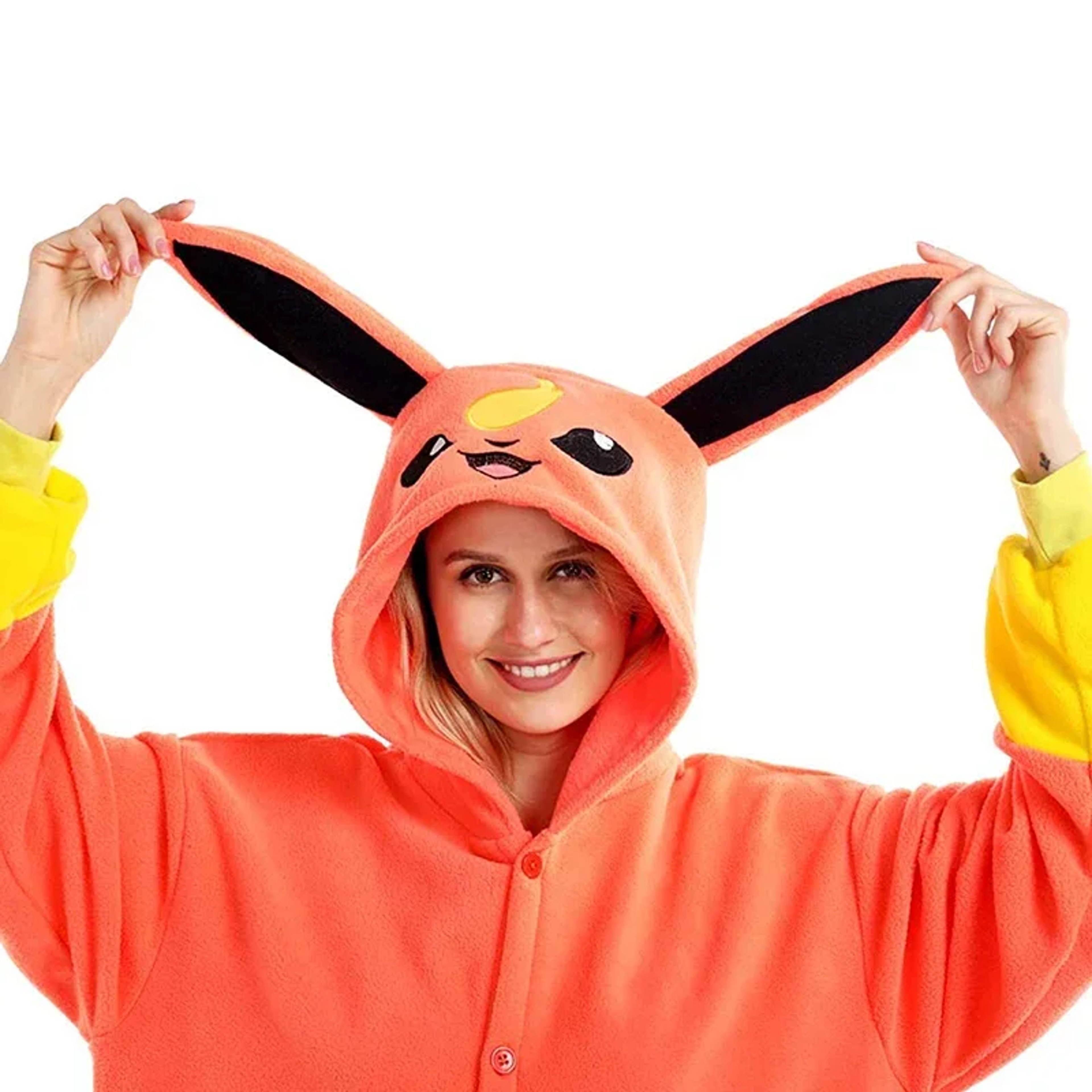 Miniso Flareon Kigurumi, Anime Cosplay Costume, One Piece Pajamas For Women and Men, Halloween Christmas Gifts – view 6