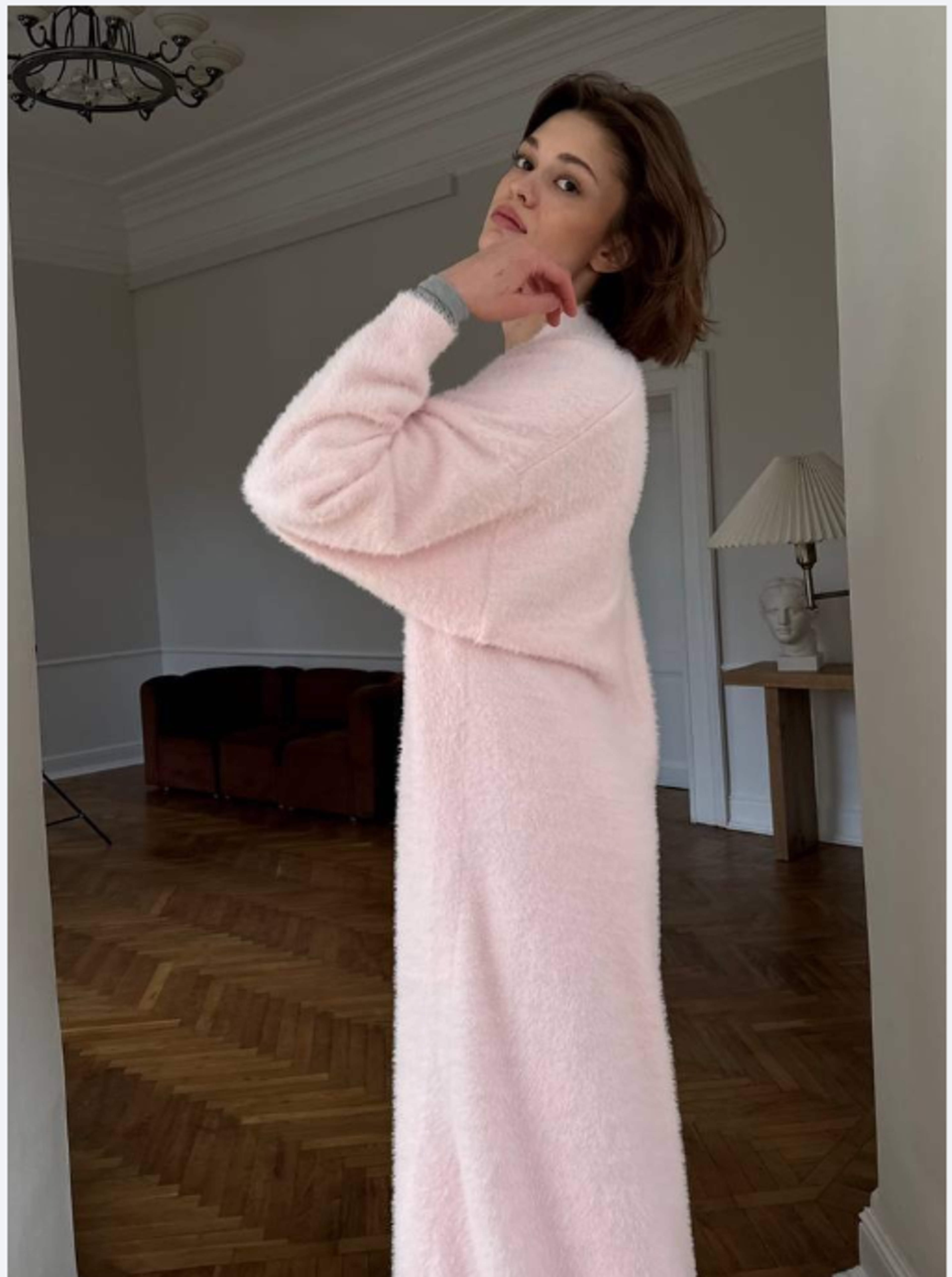 Vintage Cardigan for Women, Fluffy Warm Long Sleeve, Oversize Knitted Sweater, Solid White Autumn Winter Fashion – view 5