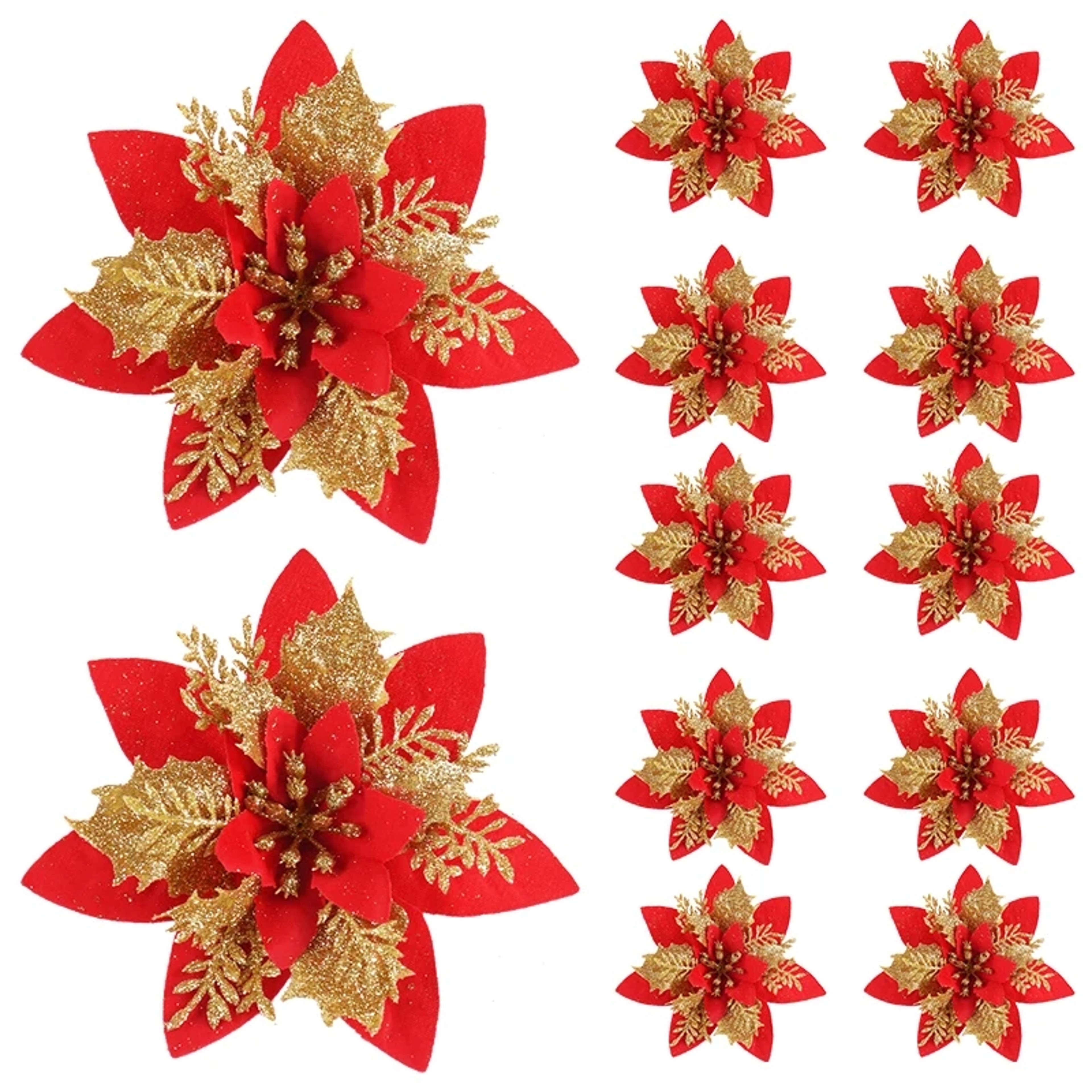 Artificial Flower Ornaments Merry Glitter Pink Christmas Flowers Tree Christmas Decoration For Home 9