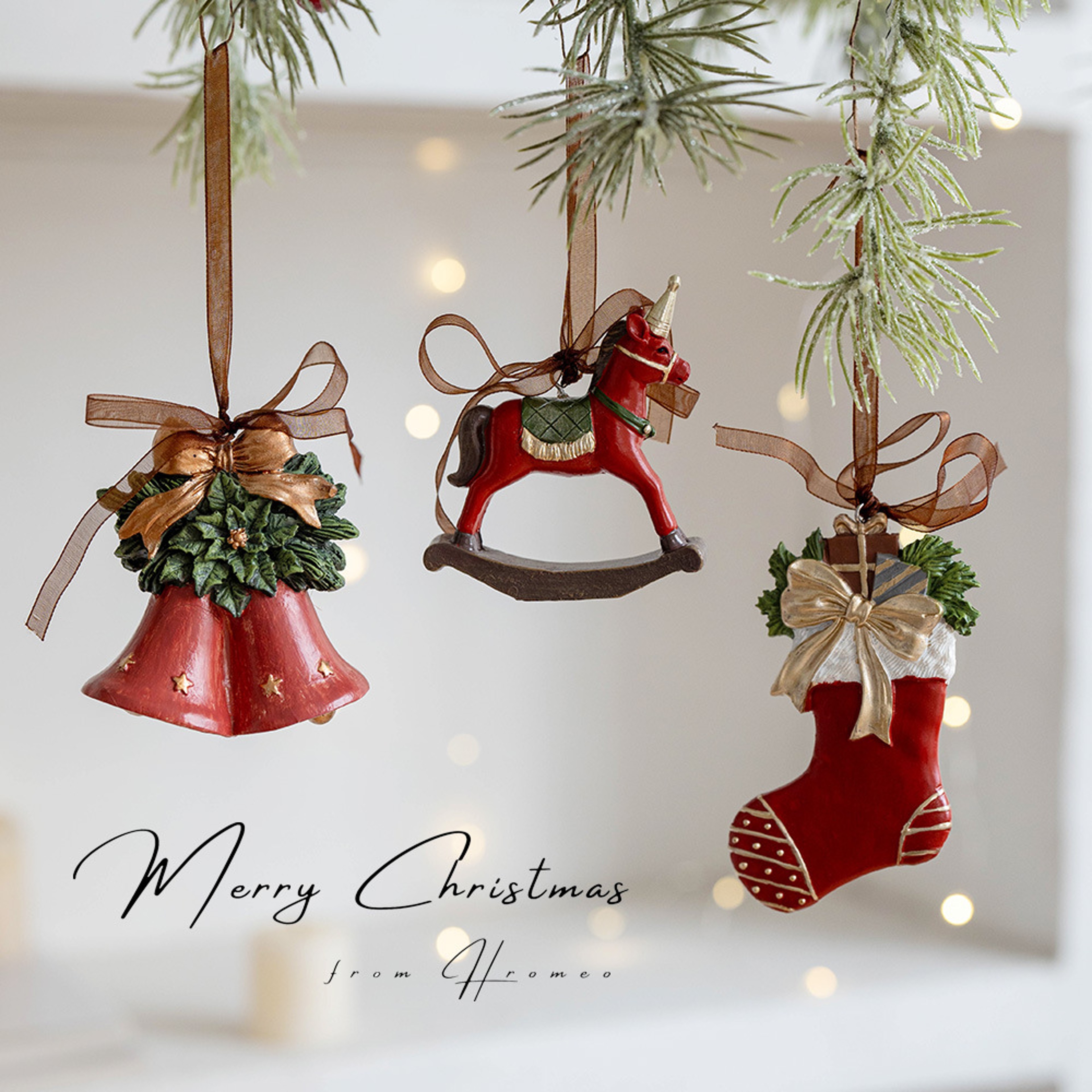 Three-dimensional Christmas Tree Pendant, Retro Bell Resin Pendant, New Christmas Decoration, Holiday Decorative Gift – view 4