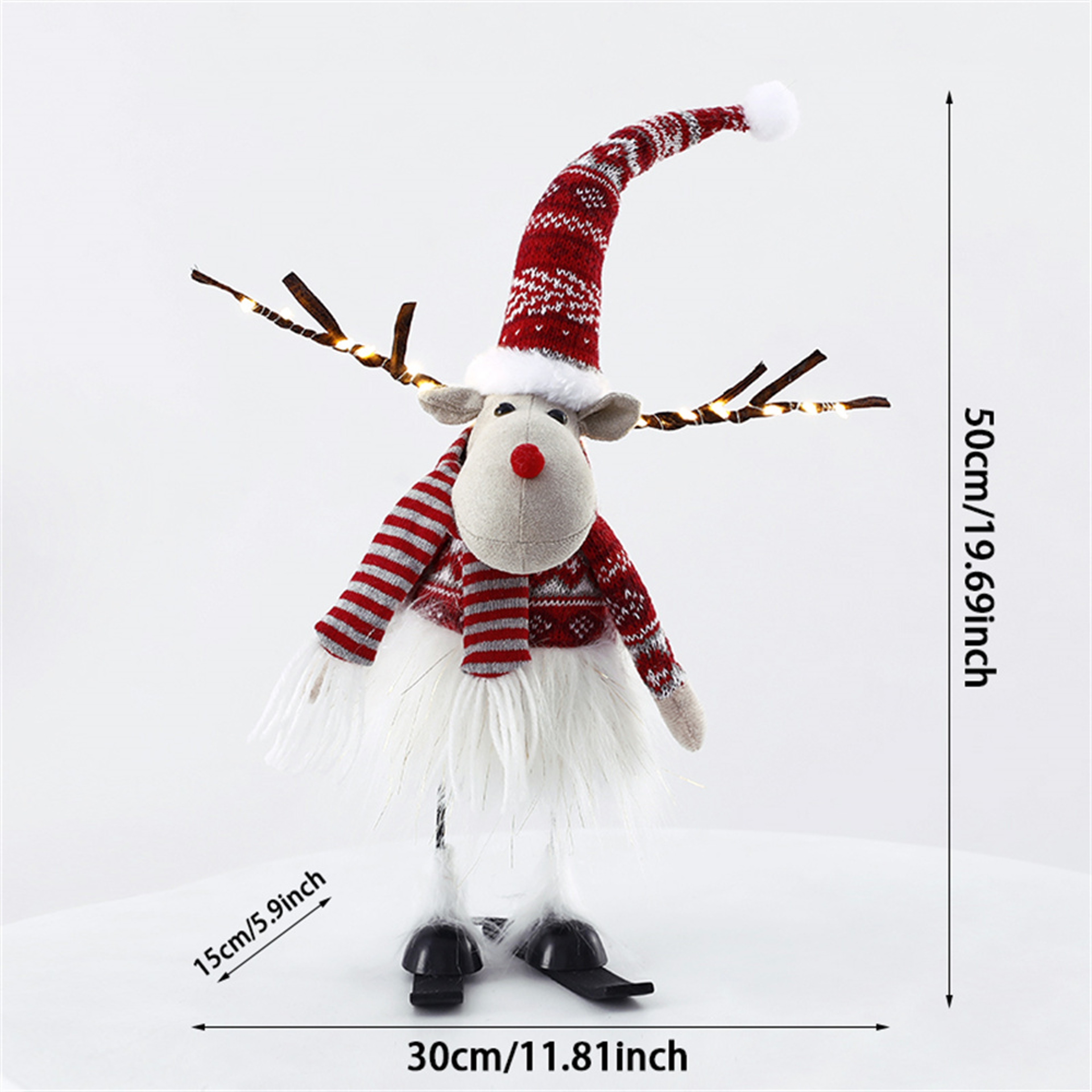 Dolls Navidad Figurine Ornaments, Christmas Large Standing Elk, With Lights Reindeer, Gift New Year Home Decor – view 18