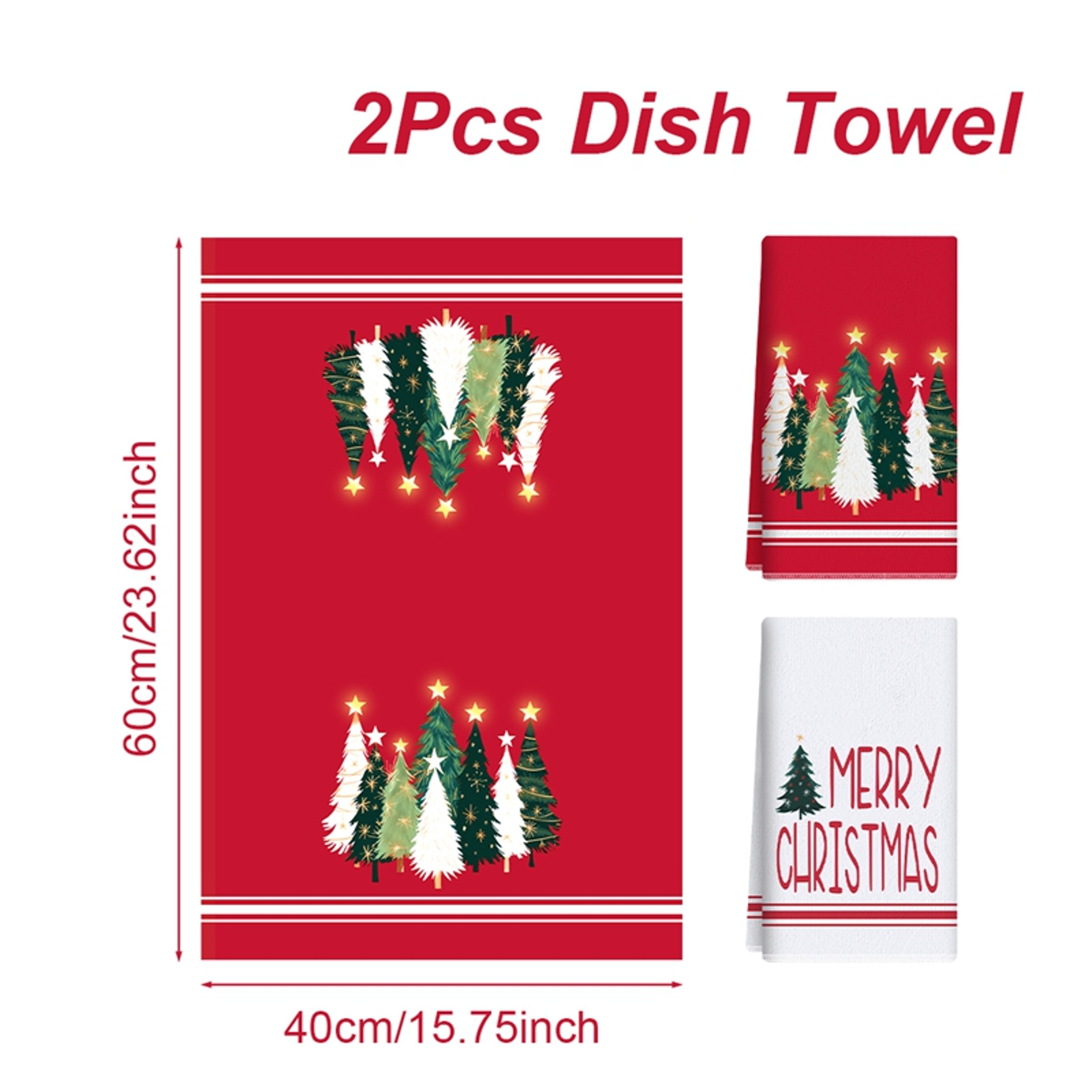Merry Christmas Kitchen Towels Navidad Natal Dish Towel Santa Claus Party Decoration New Year Gift  7