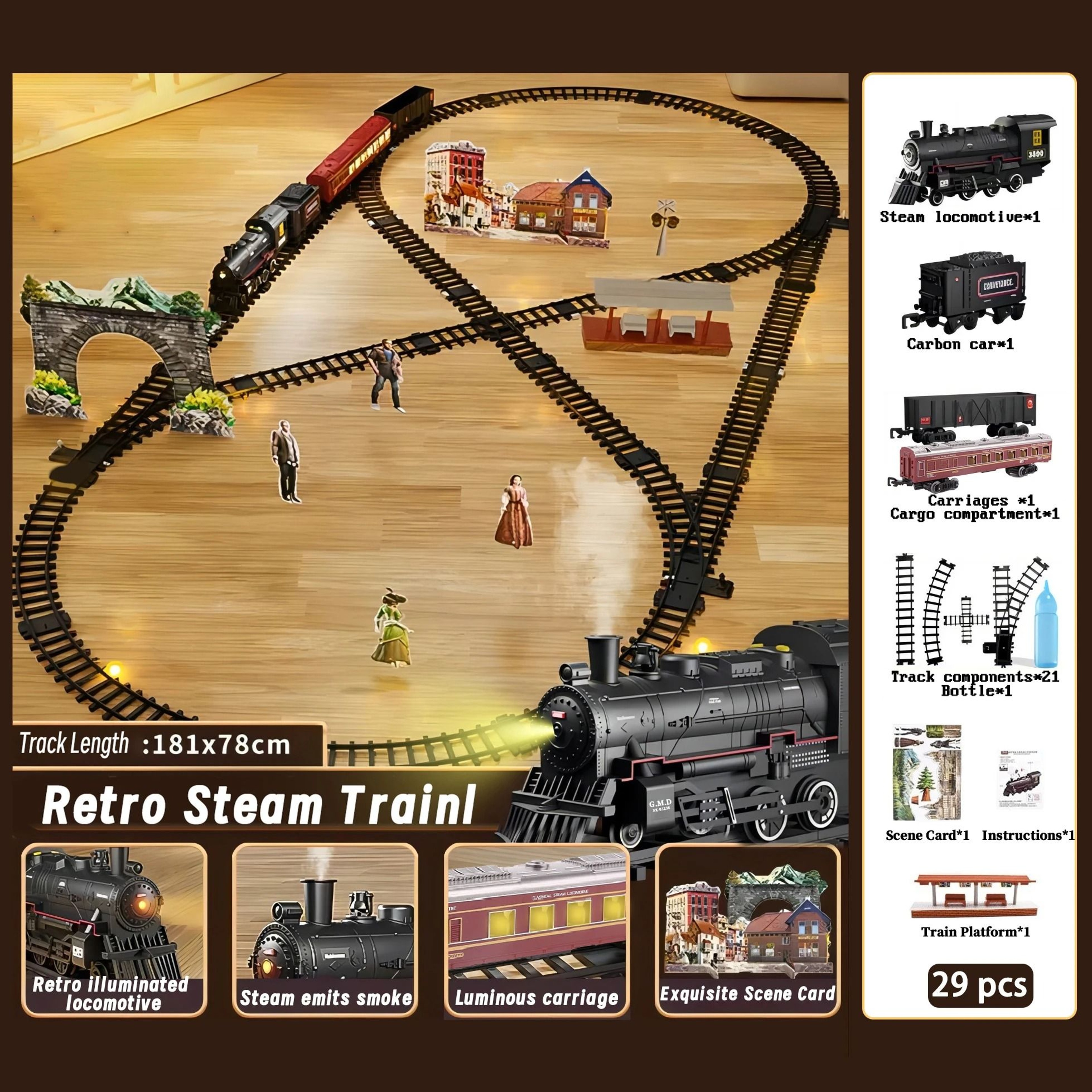 battery powered train set with smoke