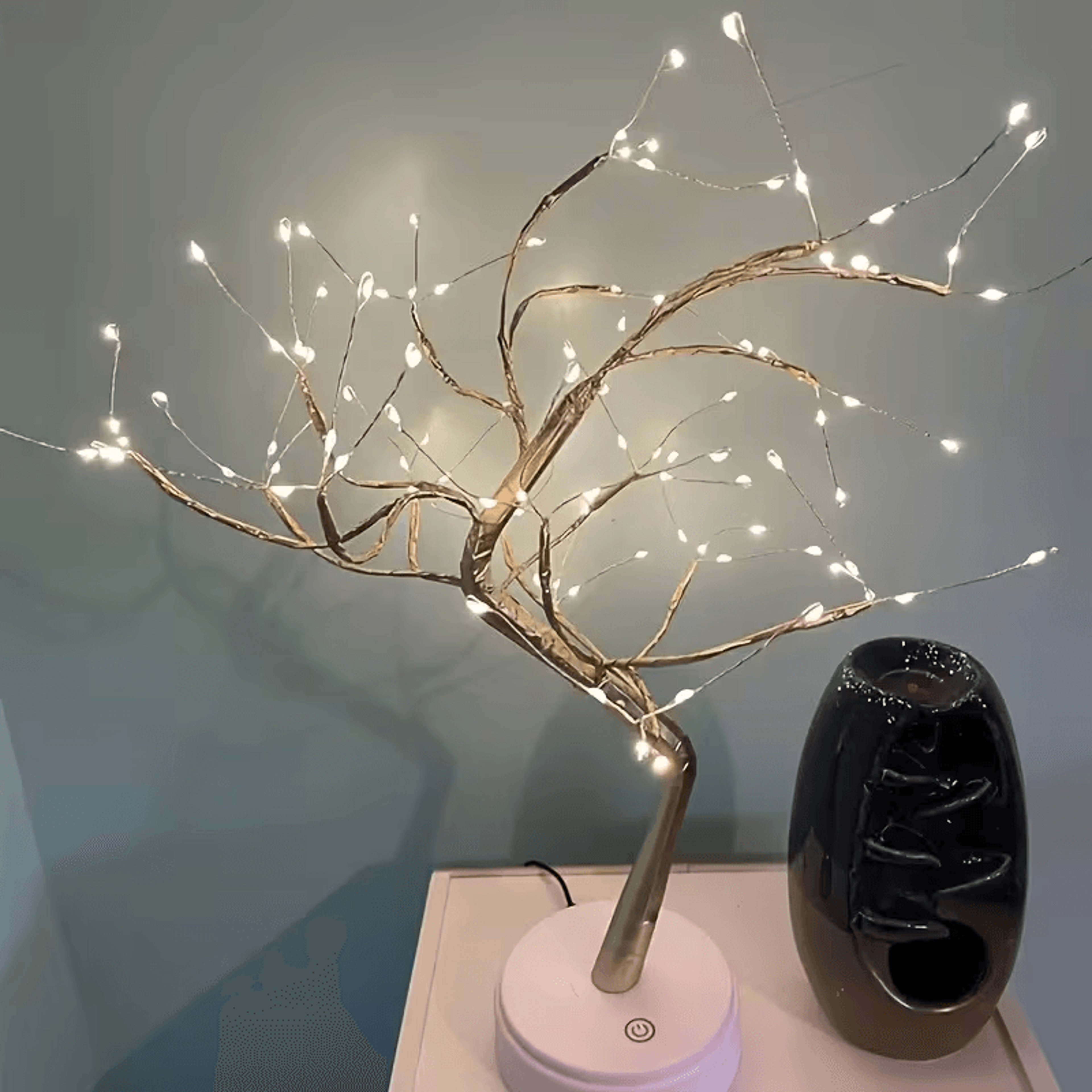 LED tree lamp creating peaceful evening ambiance