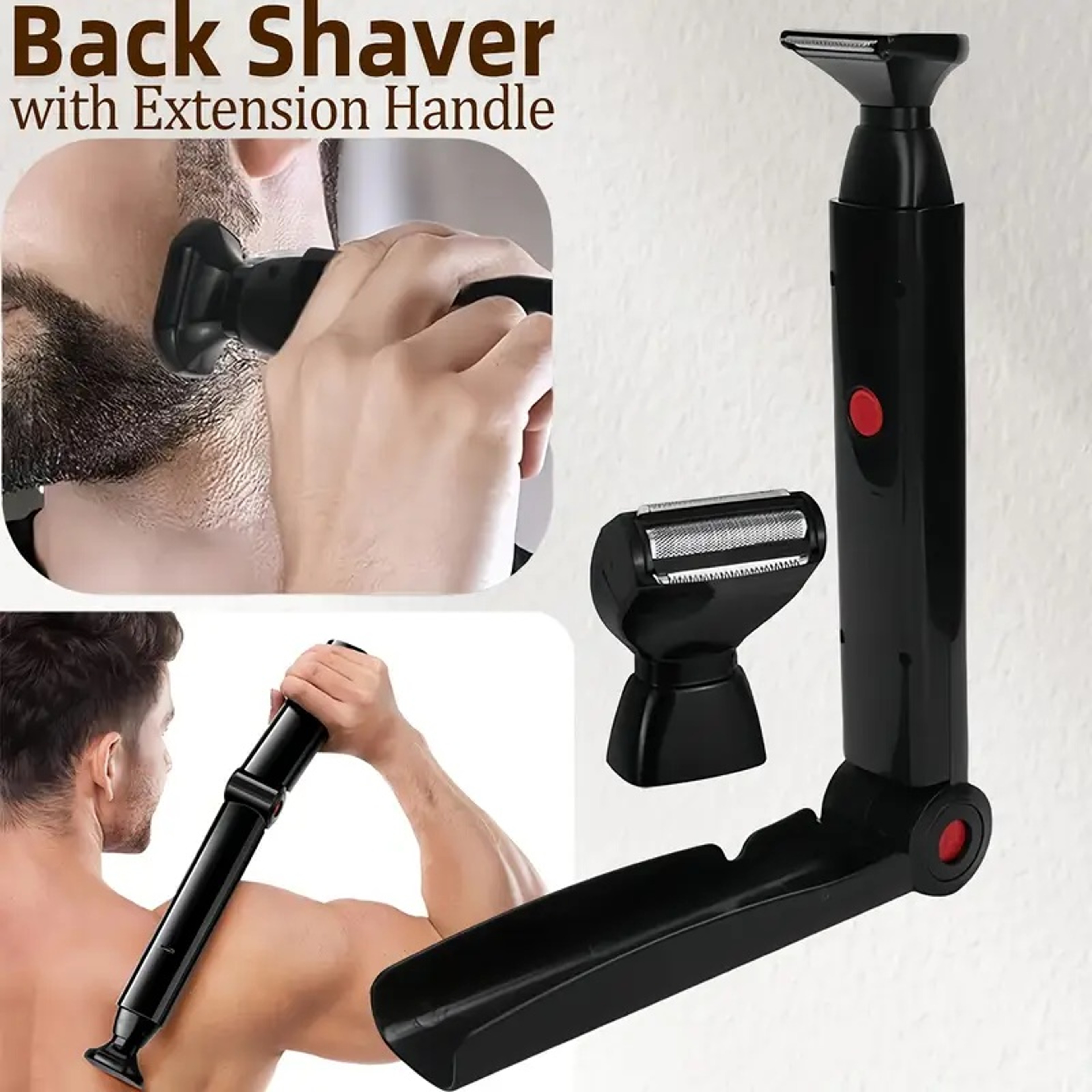 Electric Back Shaver For Men  Rechargeable Foldable Groomer For Smooth Easy Hair Removal 1