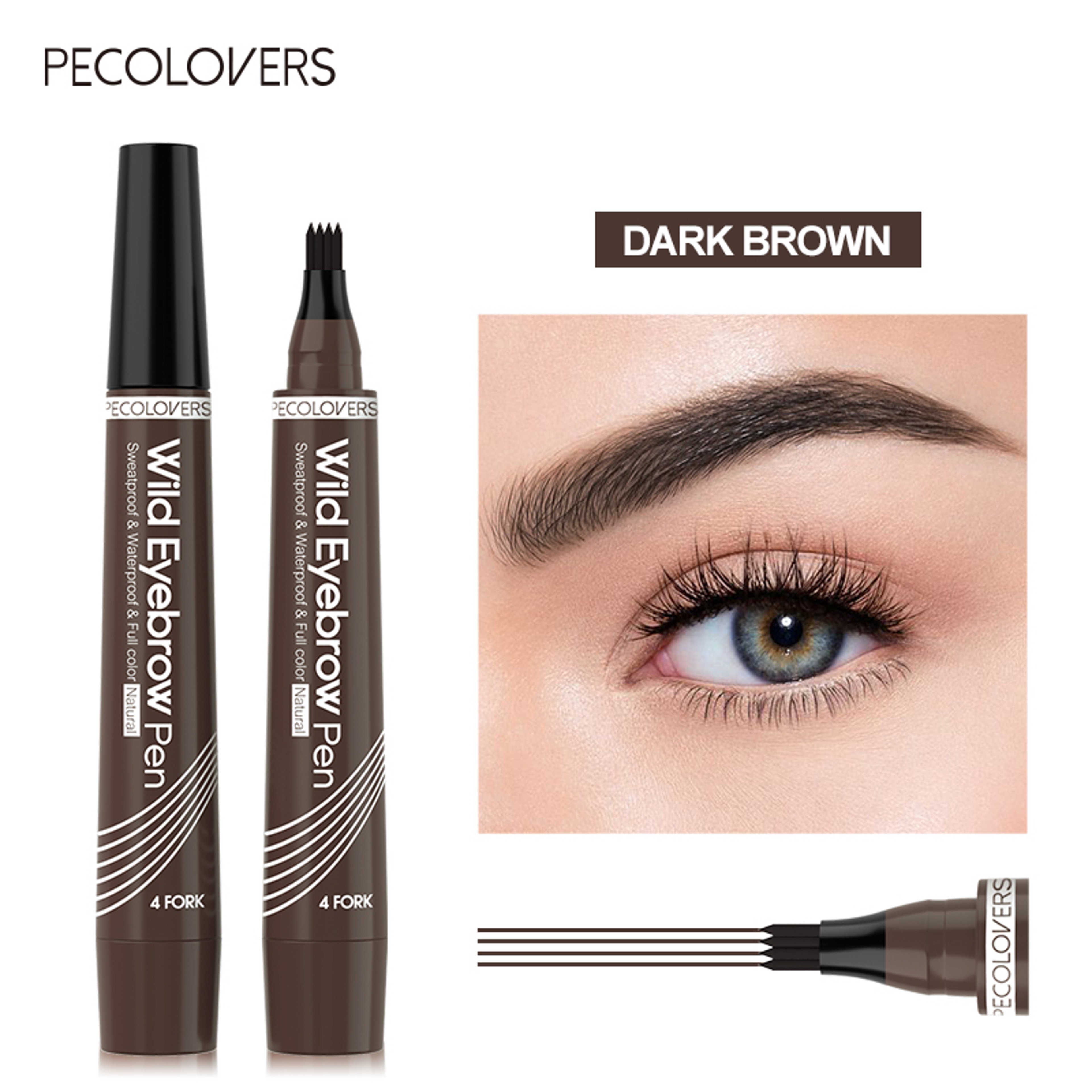 Waterproof 4Tip Eyebrow Pen  LongLasting Natural HairLike Brow Pencil 6