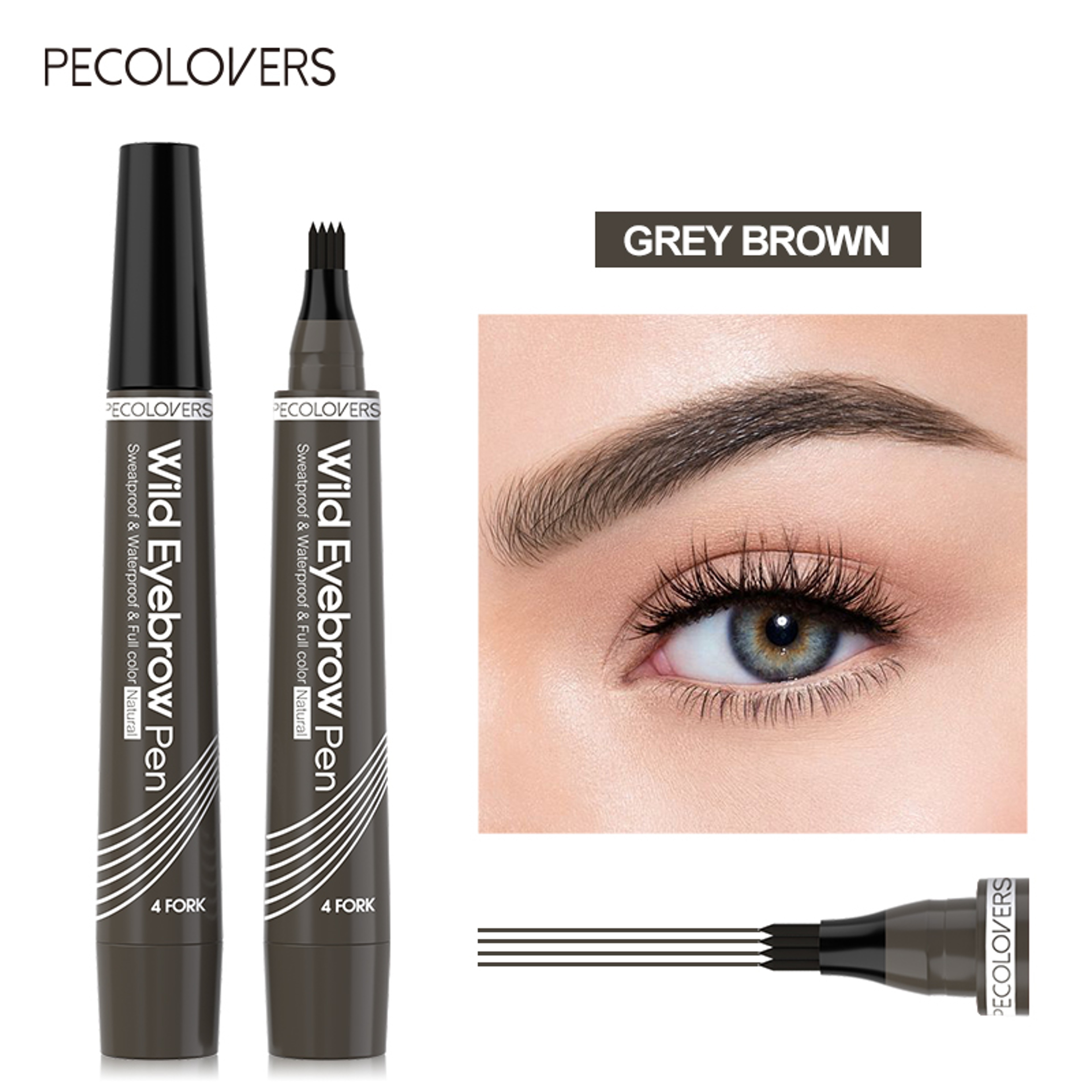 Waterproof 4Tip Eyebrow Pen  LongLasting Natural HairLike Brow Pencil 8