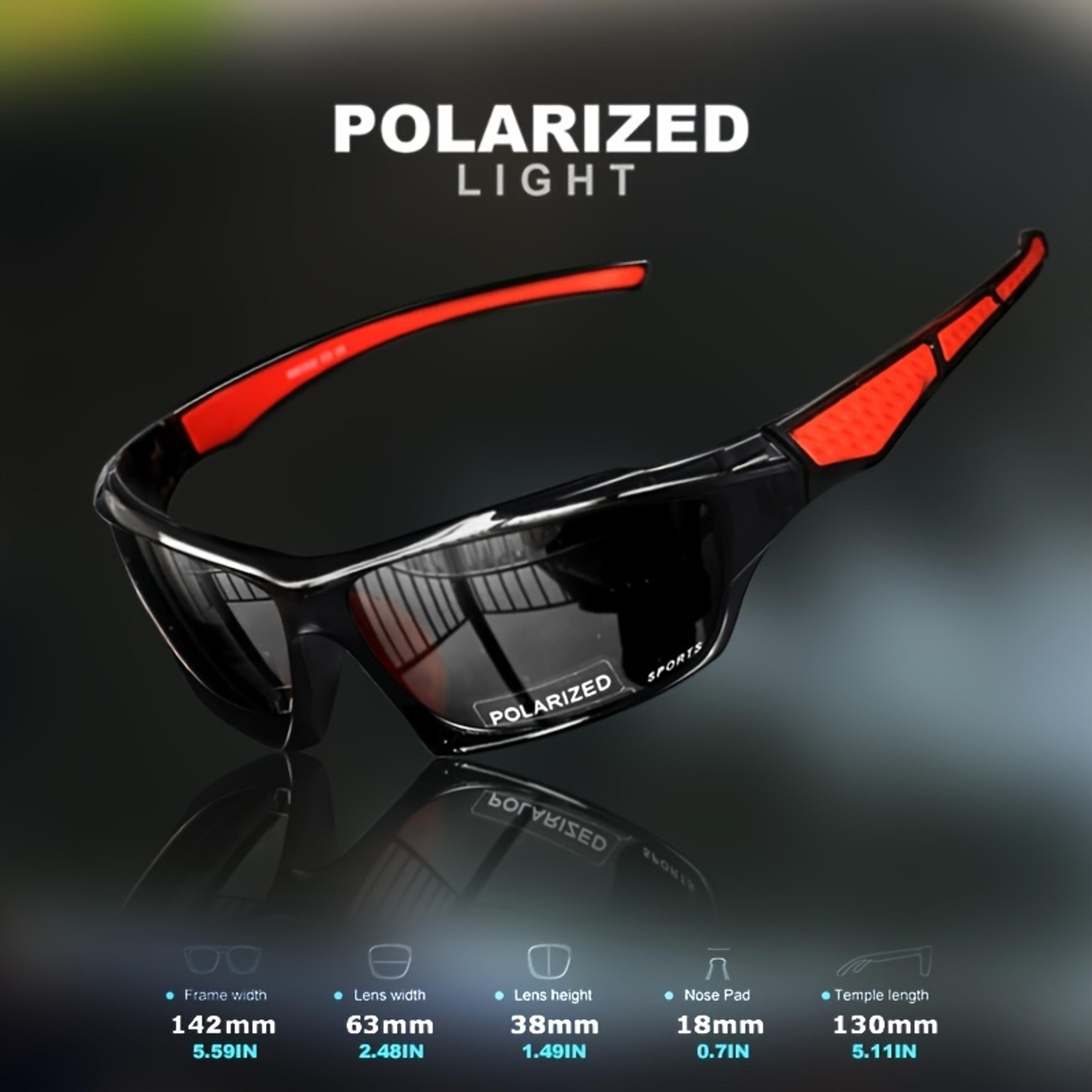 Sports Polarized Sunglasses for Men Glare Reduction for Driving Cycling Fishing – view 2