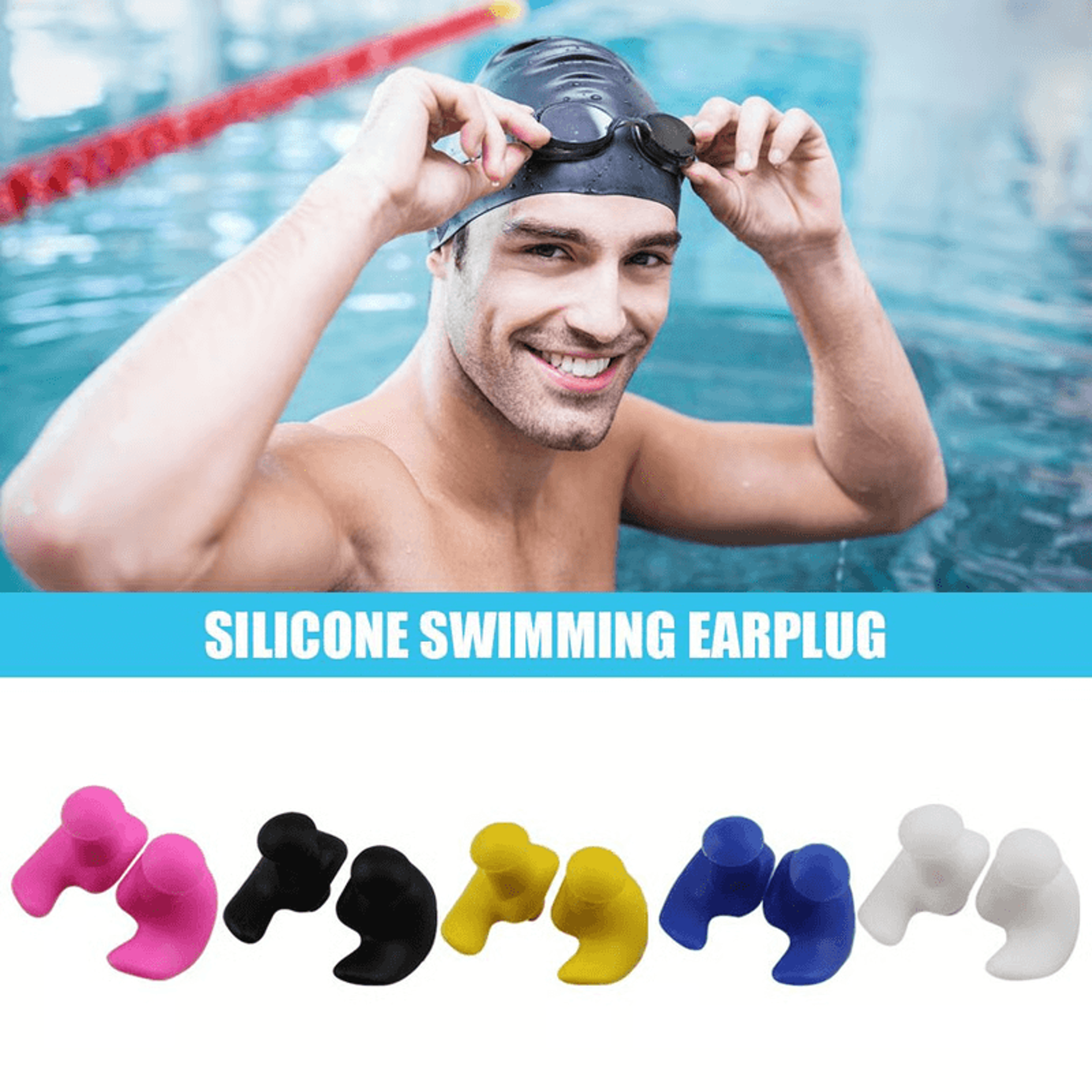 Waterproof Silicone Swimming Earplugs  Soft Comfortable  Reusable Ear Protection 8