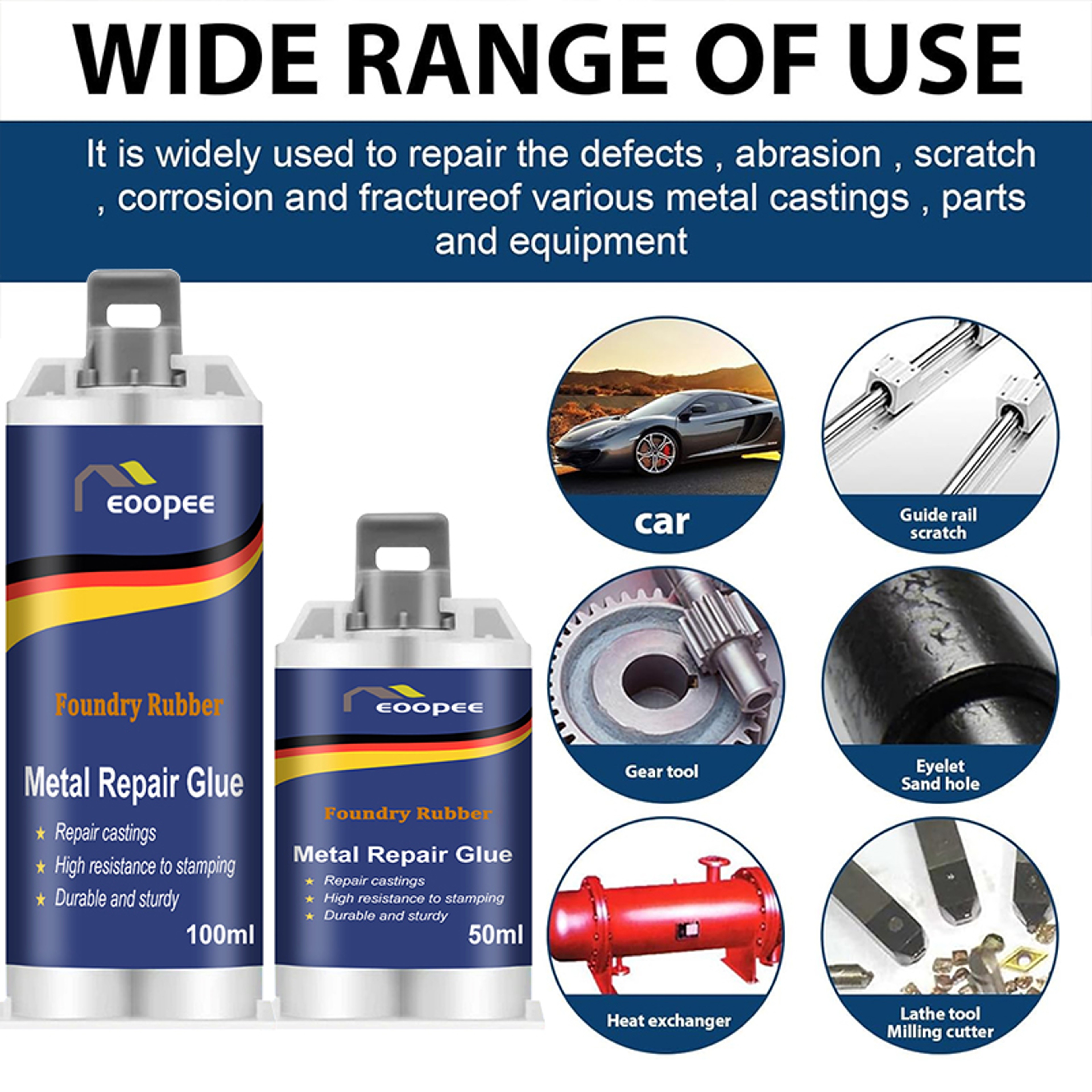 HighStrength Metal Repair Epoxy Adhesive  Heat  Cold Resistant Welding Glue 2