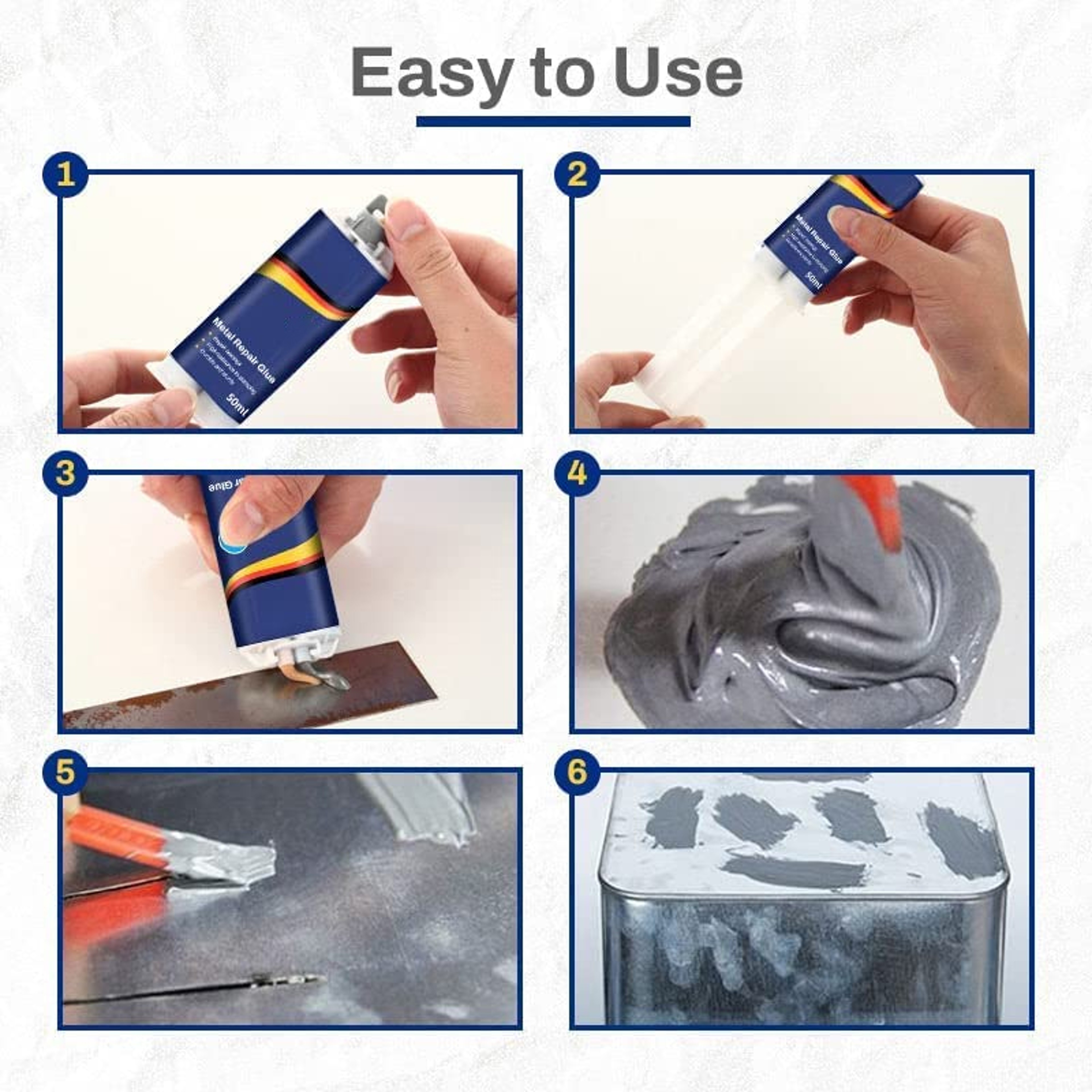 HighStrength Metal Repair Epoxy Adhesive  Heat  Cold Resistant Welding Glue 5