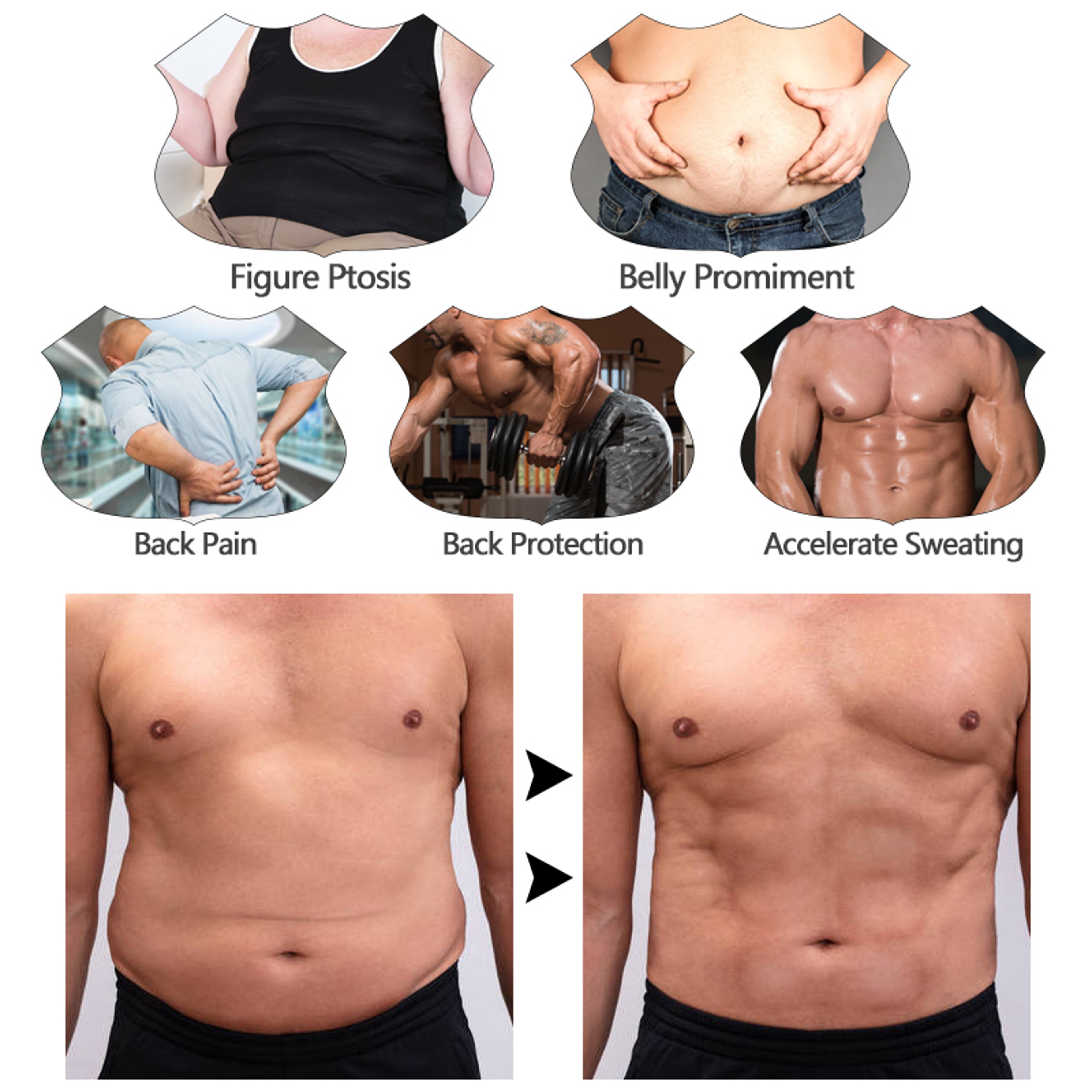 Adjustable Waist Trainer Belt For Men  High Compression Body Shaper  Tummy Control 4