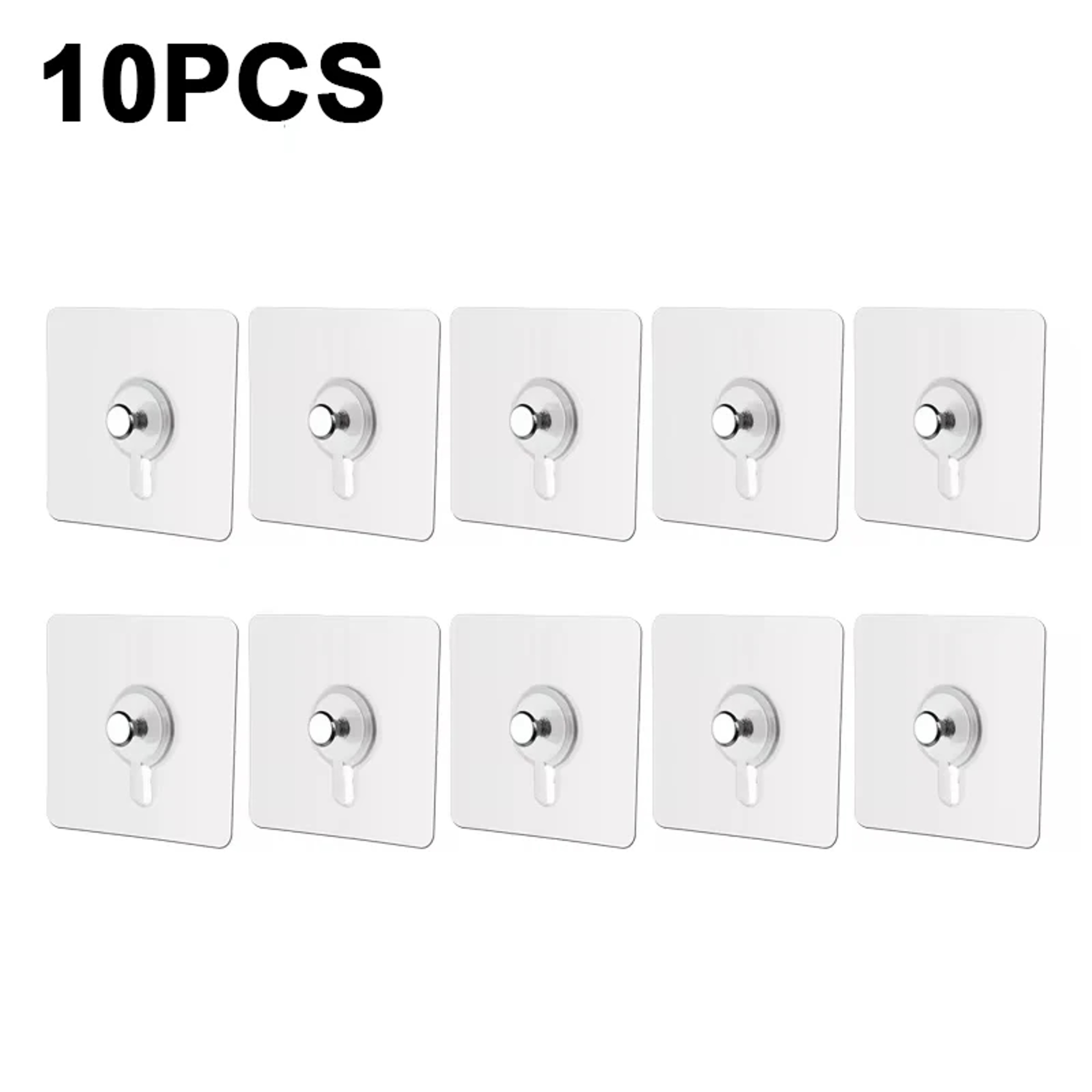 Transparent Adhesive Wall Hooks 10-Pack - Waterproof No Drill Hooks for Kitchen, Bathroom, Frames & Posters – view 7