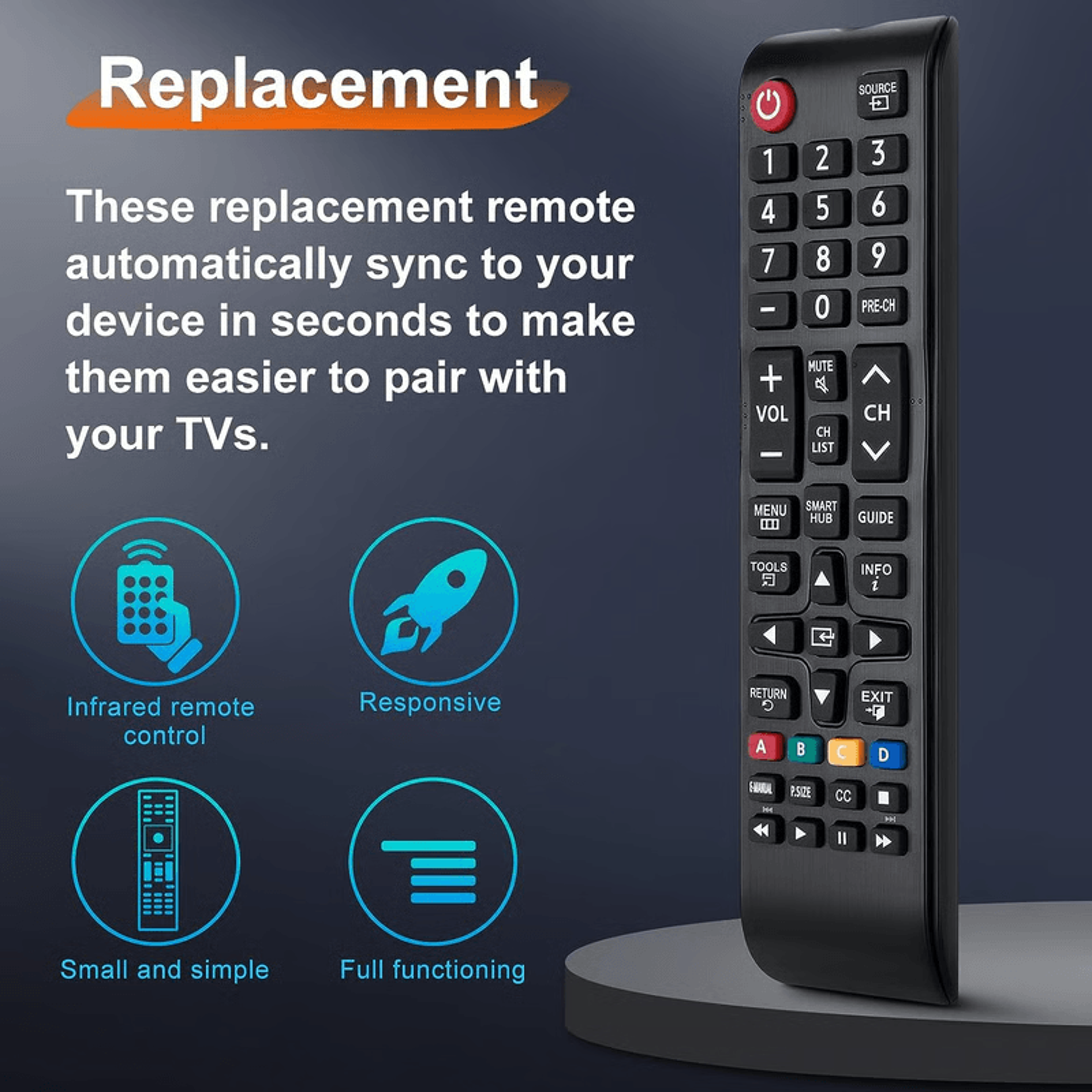 Universal Samsung Replacement Remote For Smart TVs No Programming Needed 1