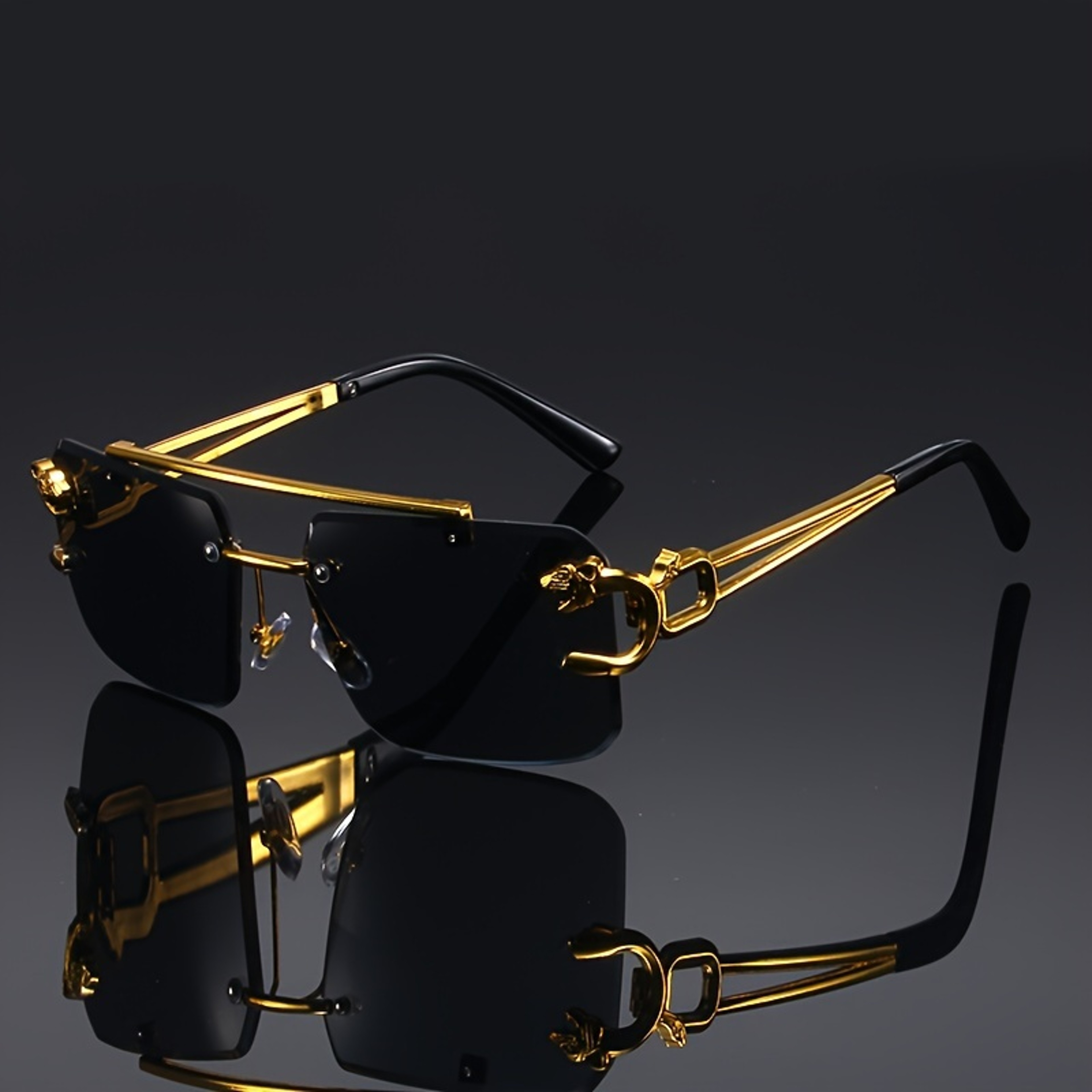 Golden Edge Frameless Sunglasses for Men and Women Anti Glare UV Protection Shades – view 7
