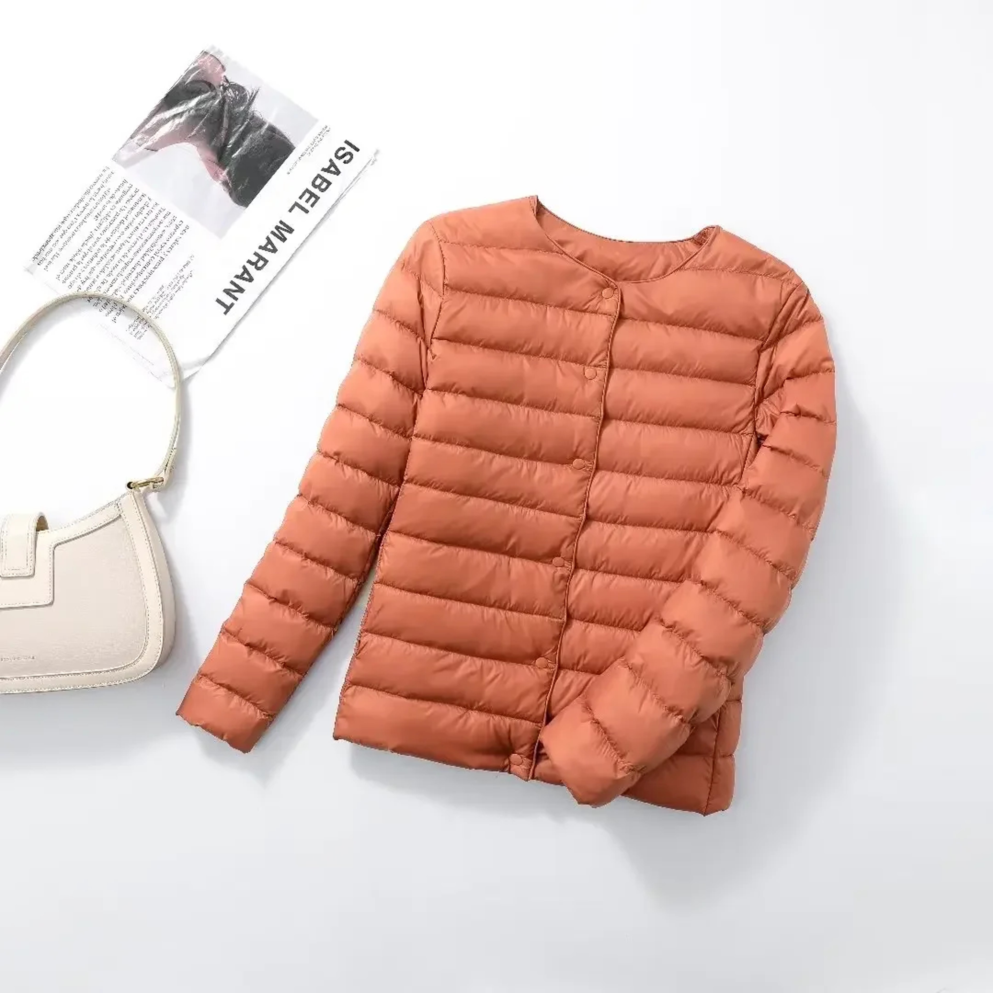 Ultra Lightweight Puffer Jacket For Women Slim Fit Packable White Duck Down Coat 14
