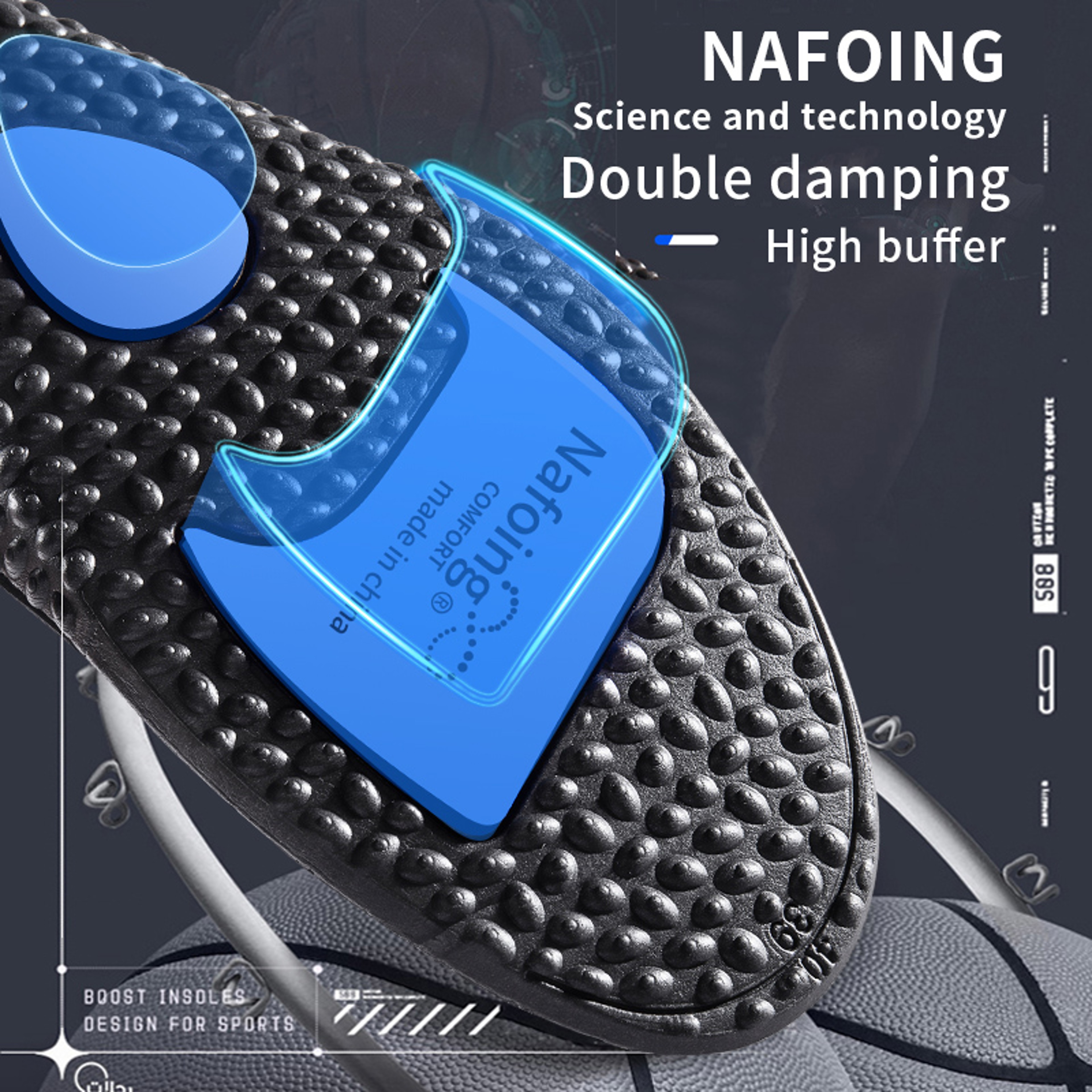Deodorant Shoe Insoles Comfort Pads with Massage Care for Men  Women  ShockAbsorbing  Breathabl