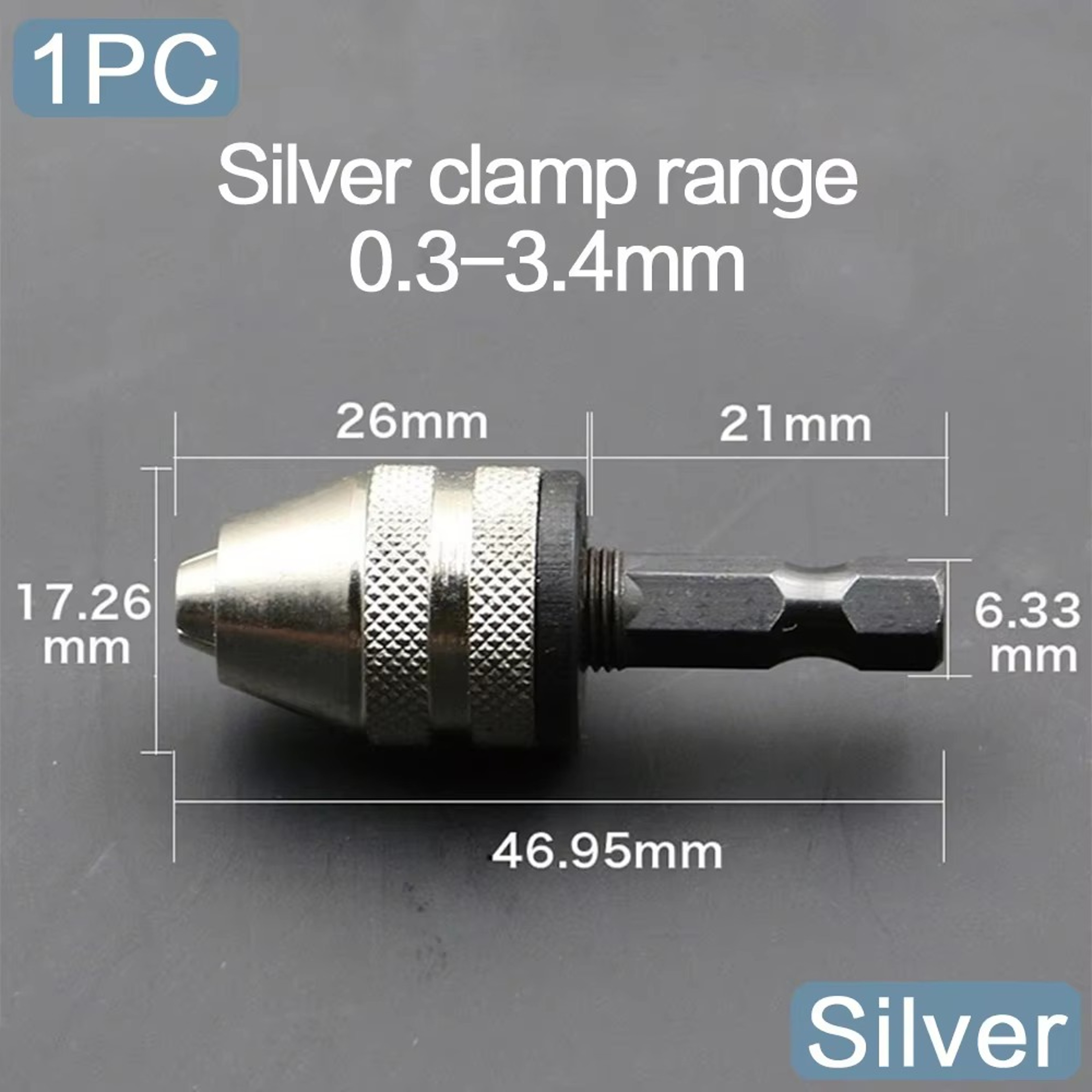 Quick Change Adapter for Drills STONEGO 3824UNF Keyless Chuck Converter with Hex Shank