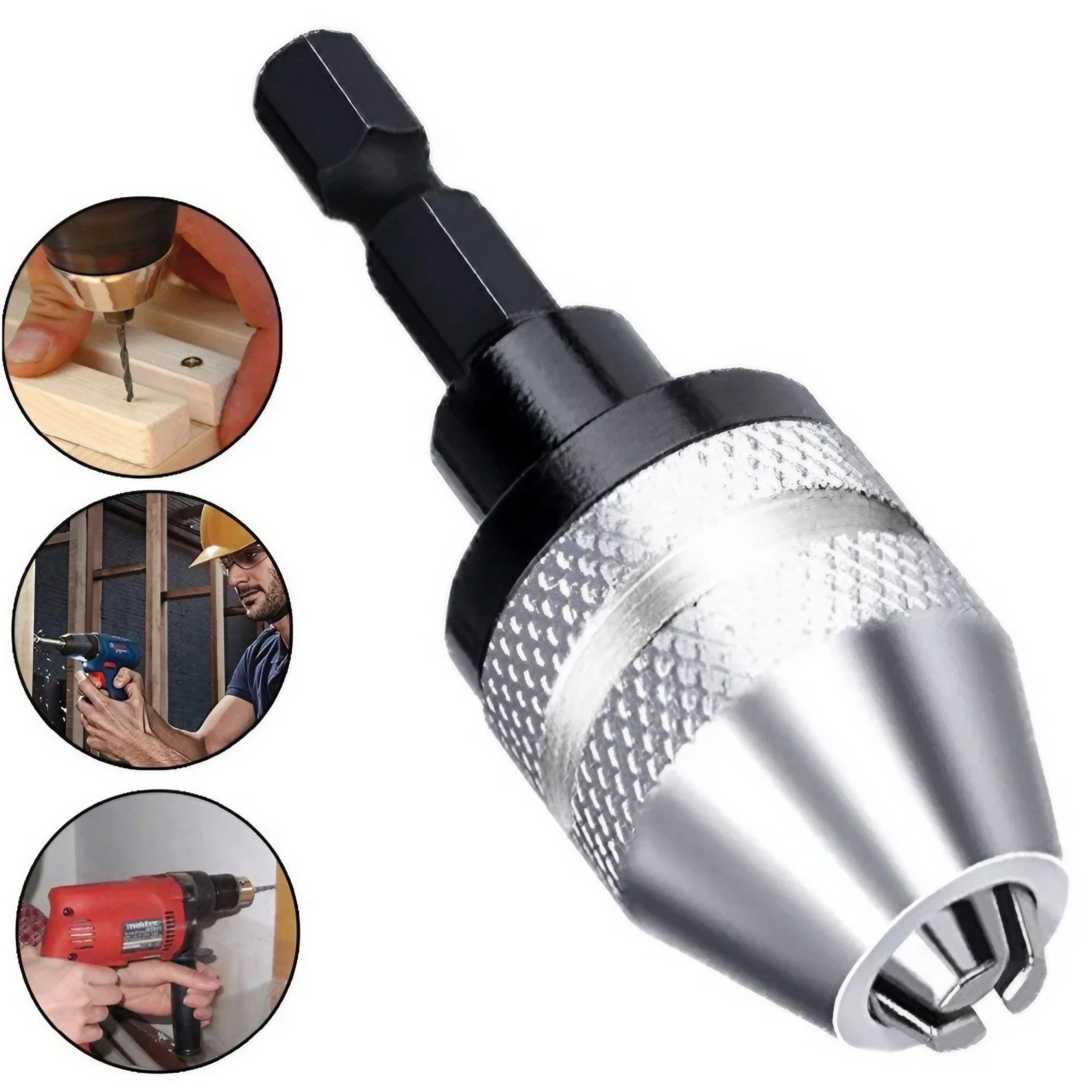 Quick Change Adapter for Drills STONEGO 3824UNF Keyless Chuck Converter with Hex Shank