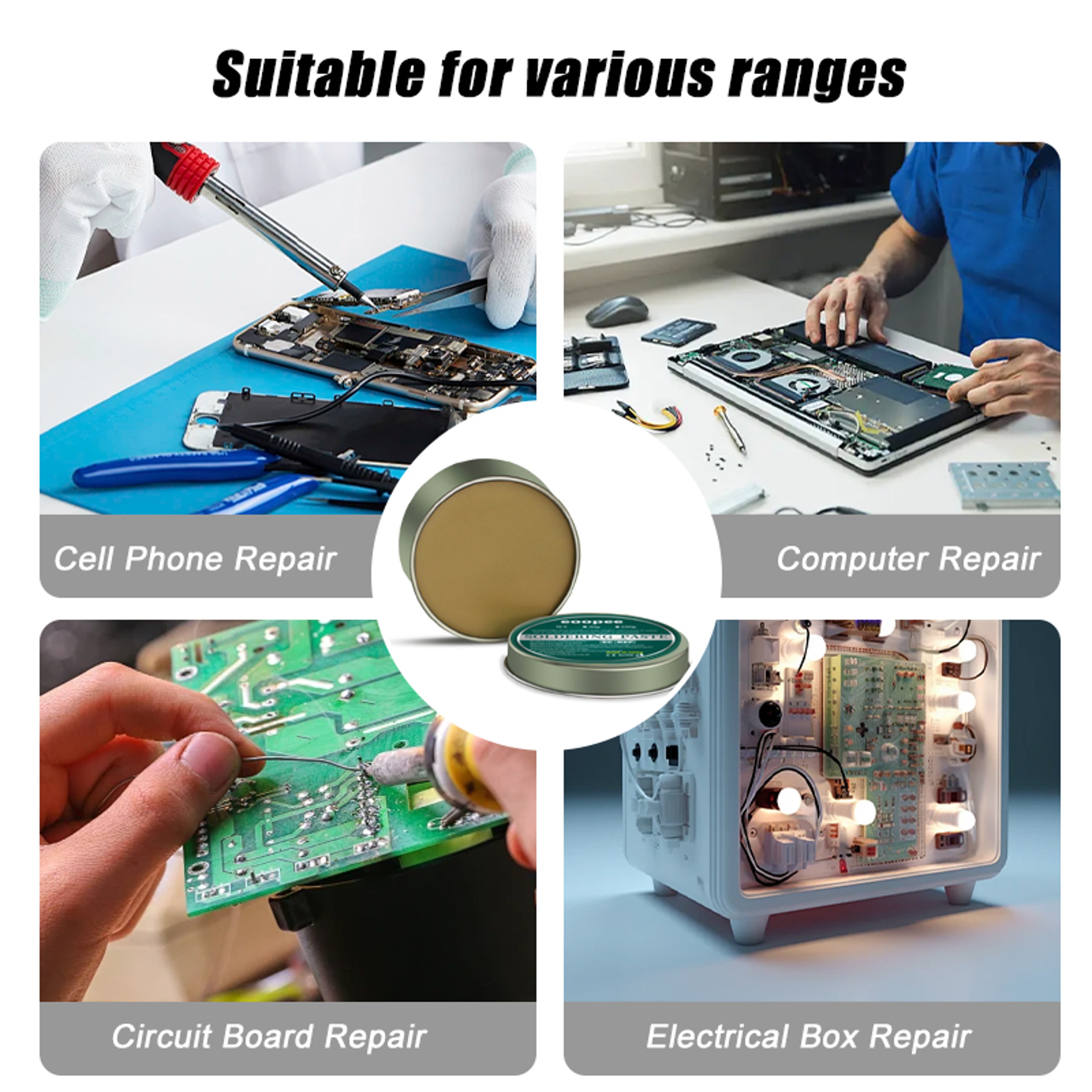 Premium No Clean Soldering Flux Paste Lead Free Water Wash Rosin For Chip Level PCB Repair Phone El 2