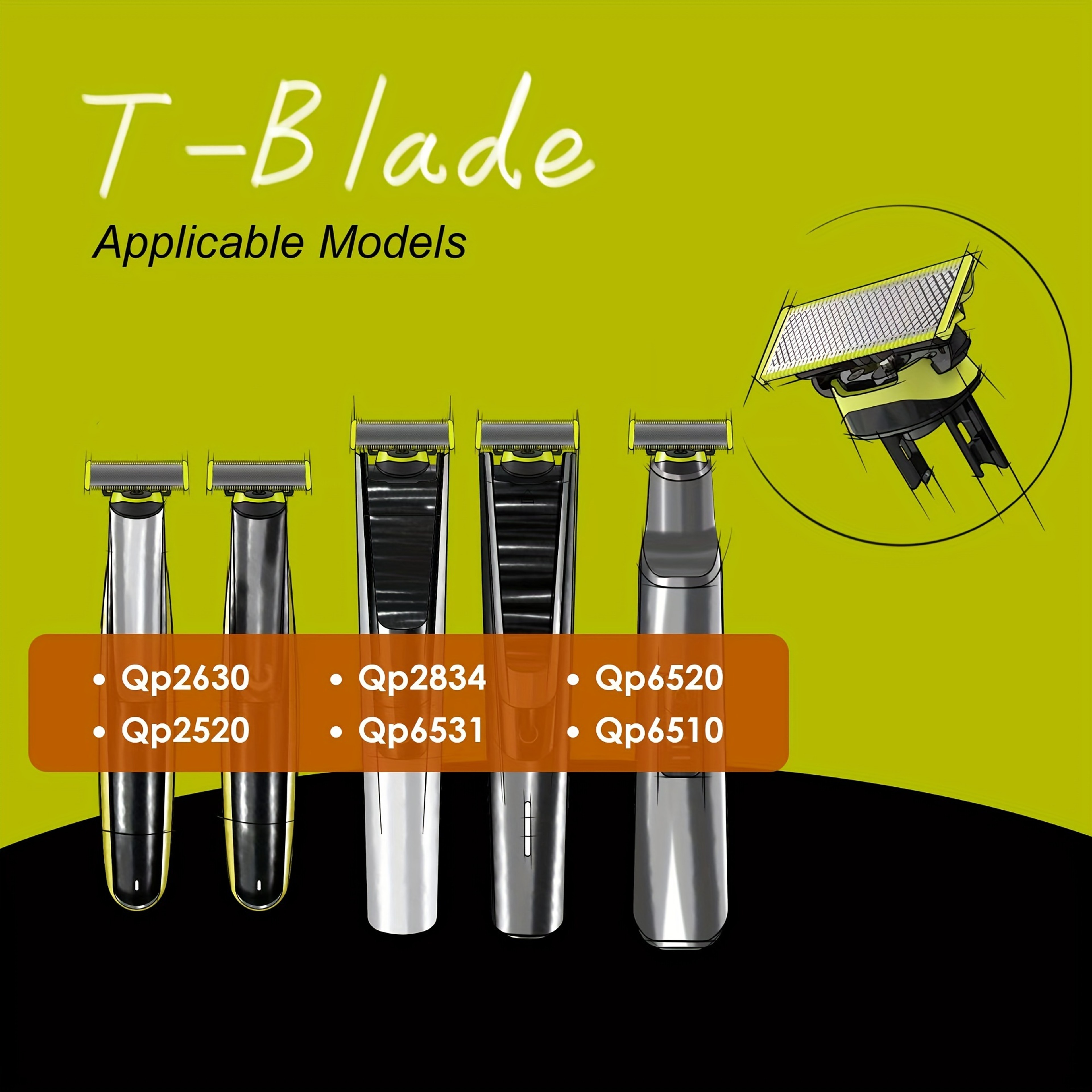 Brangdy Shaver Blades Premium Replacement Blades Compatible with Philips One Blade Electric Shaver