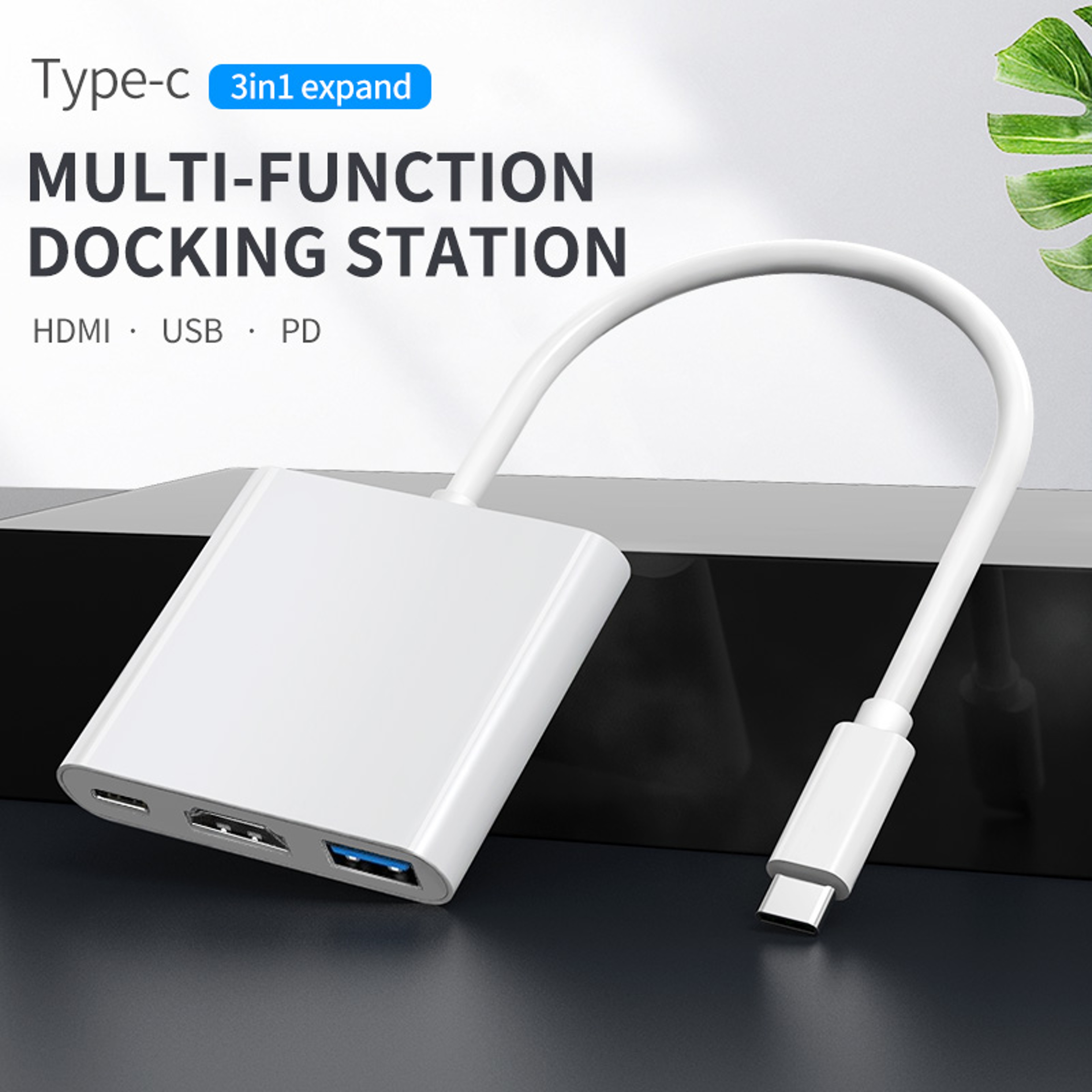 3-in-1 USB C to HDMI Multiport Adapter, Thunderbolt 3 Hub with 4K Output, USB 3.0 & 100W PD Fast Charging – view 1