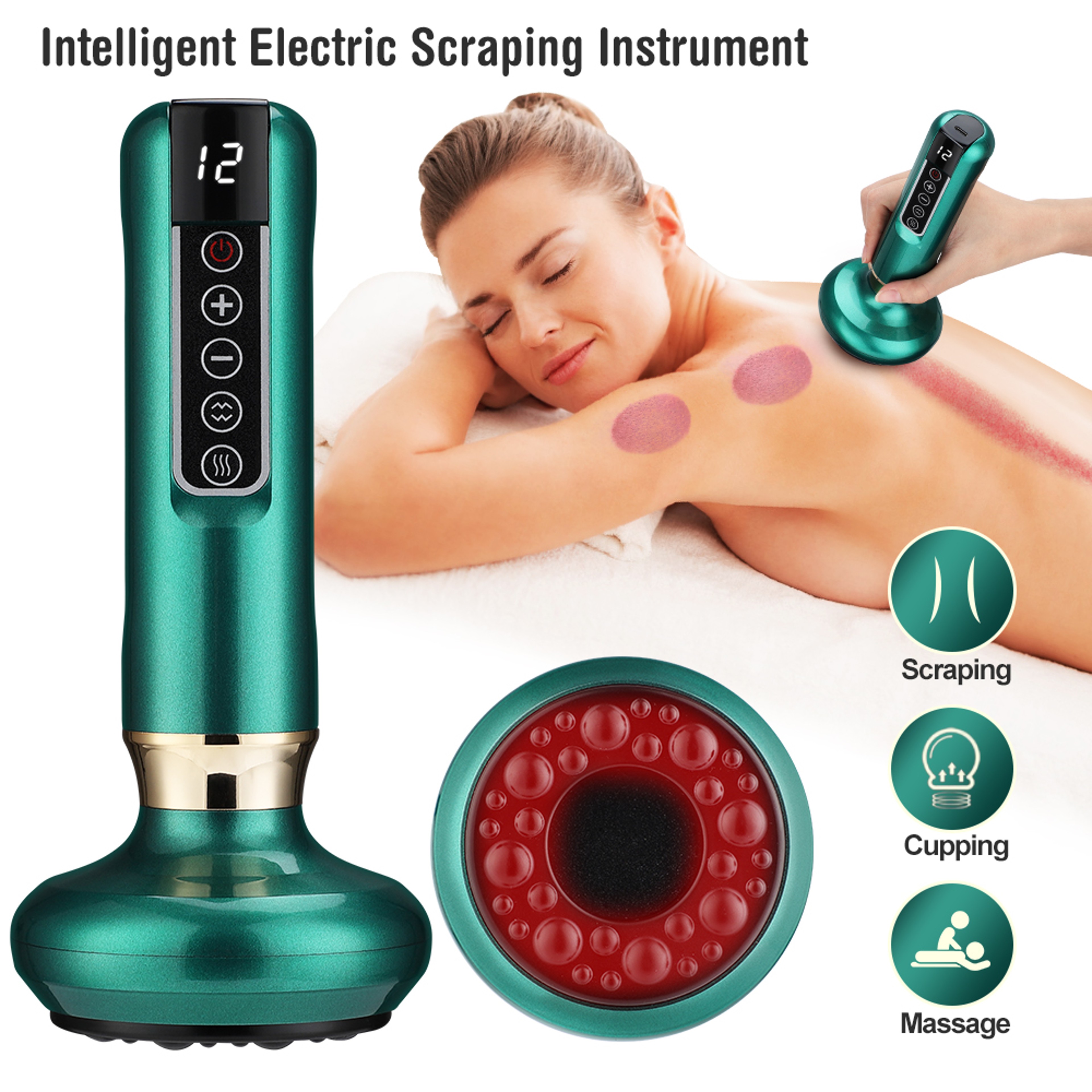 Smart Vacuum Massager For Gua Sha  Cupping Wireless AntiCellulite Infrared Heat Slimming And Detox  0