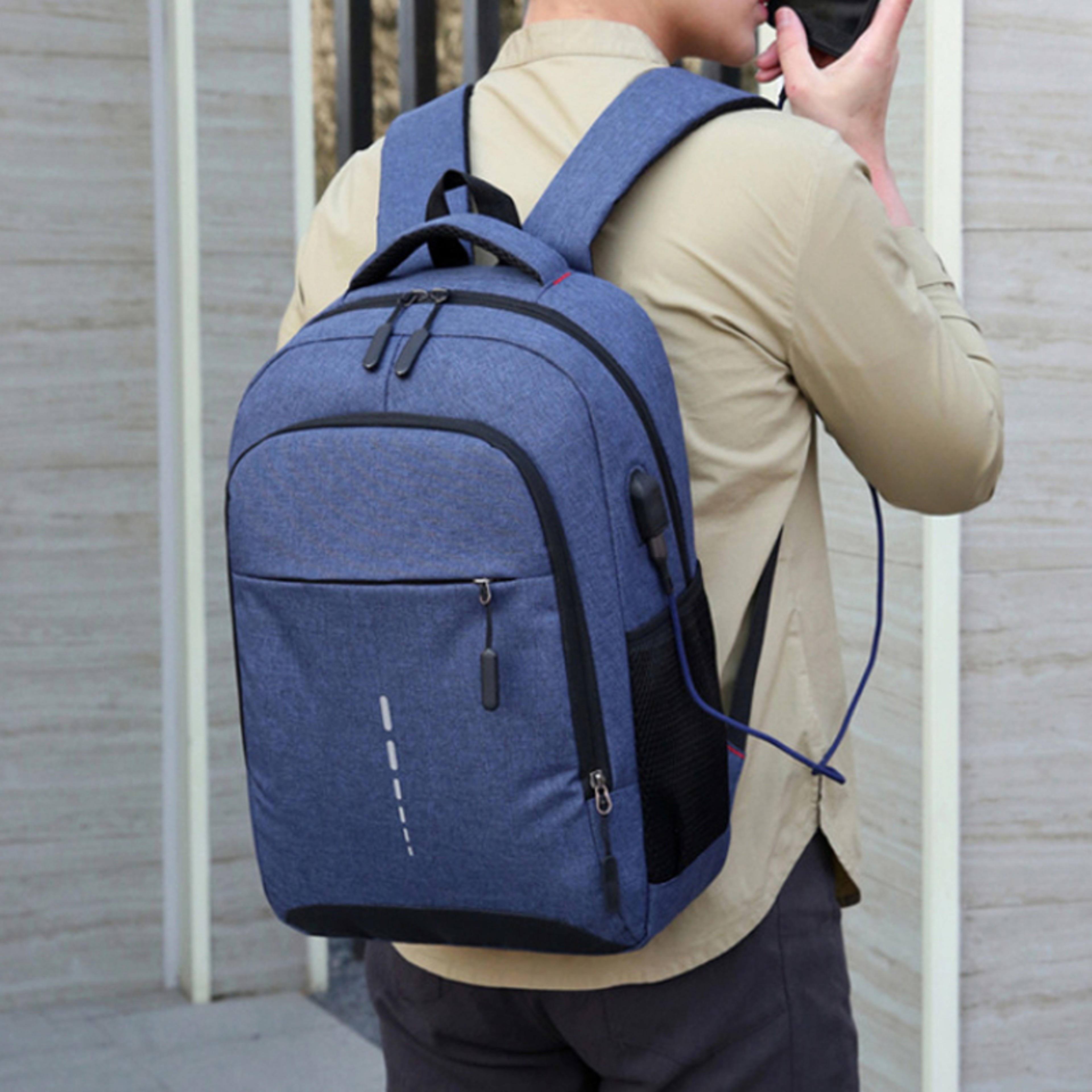 Waterproof USB Charging Backpack for Men Classic Large Capacity Travel Laptop  School Bag