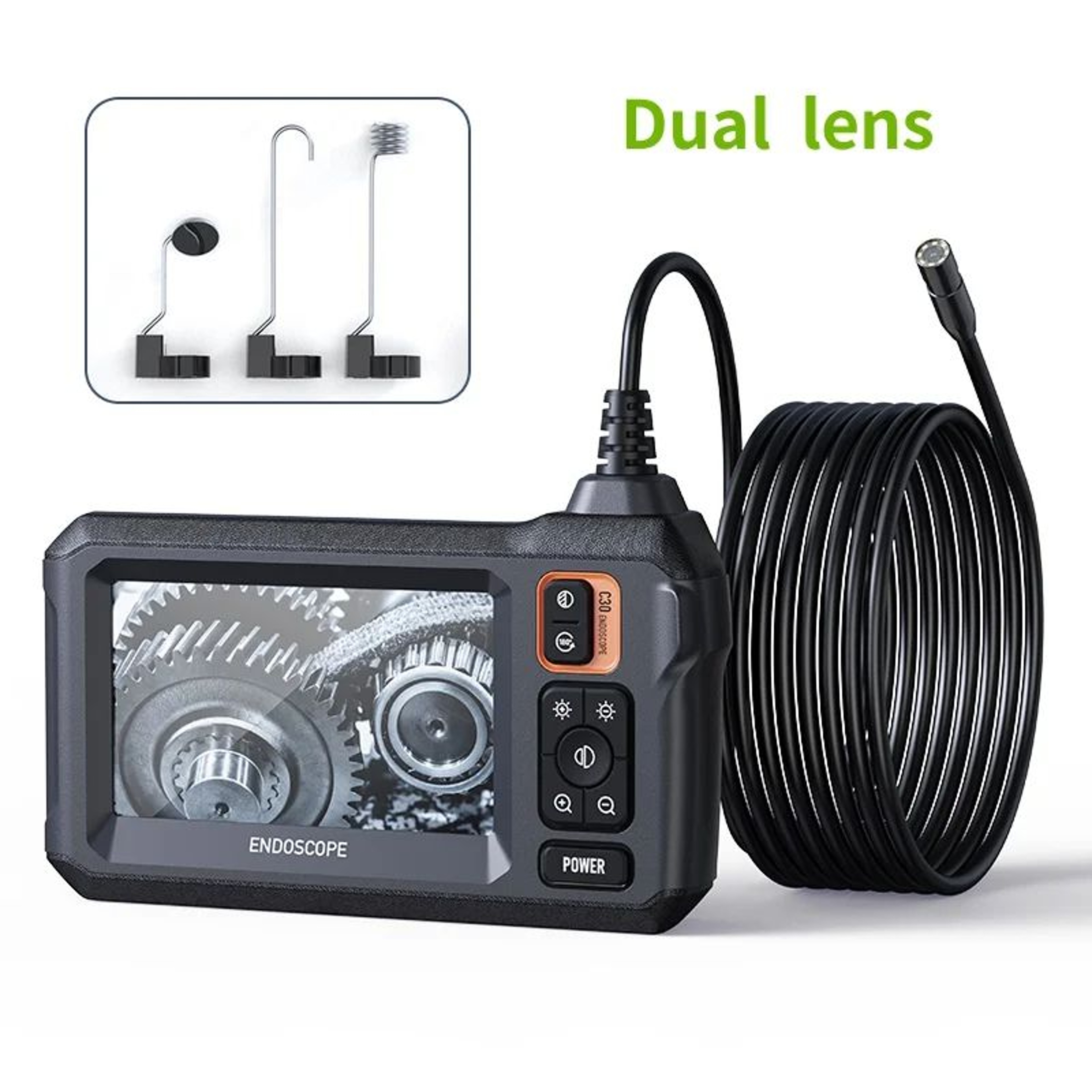 Industrial Endoscope Camera IPS Screen Borescope IP67 Waterproof 8 LED Inspection Scope For Pipe Au 6